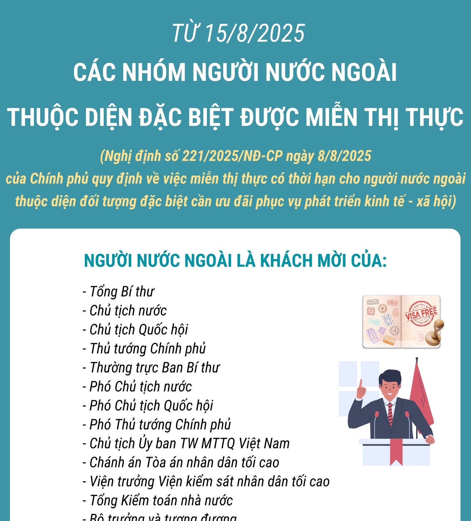 Miễn thị thực với người nước ngoài thuộc diện đặc biệt