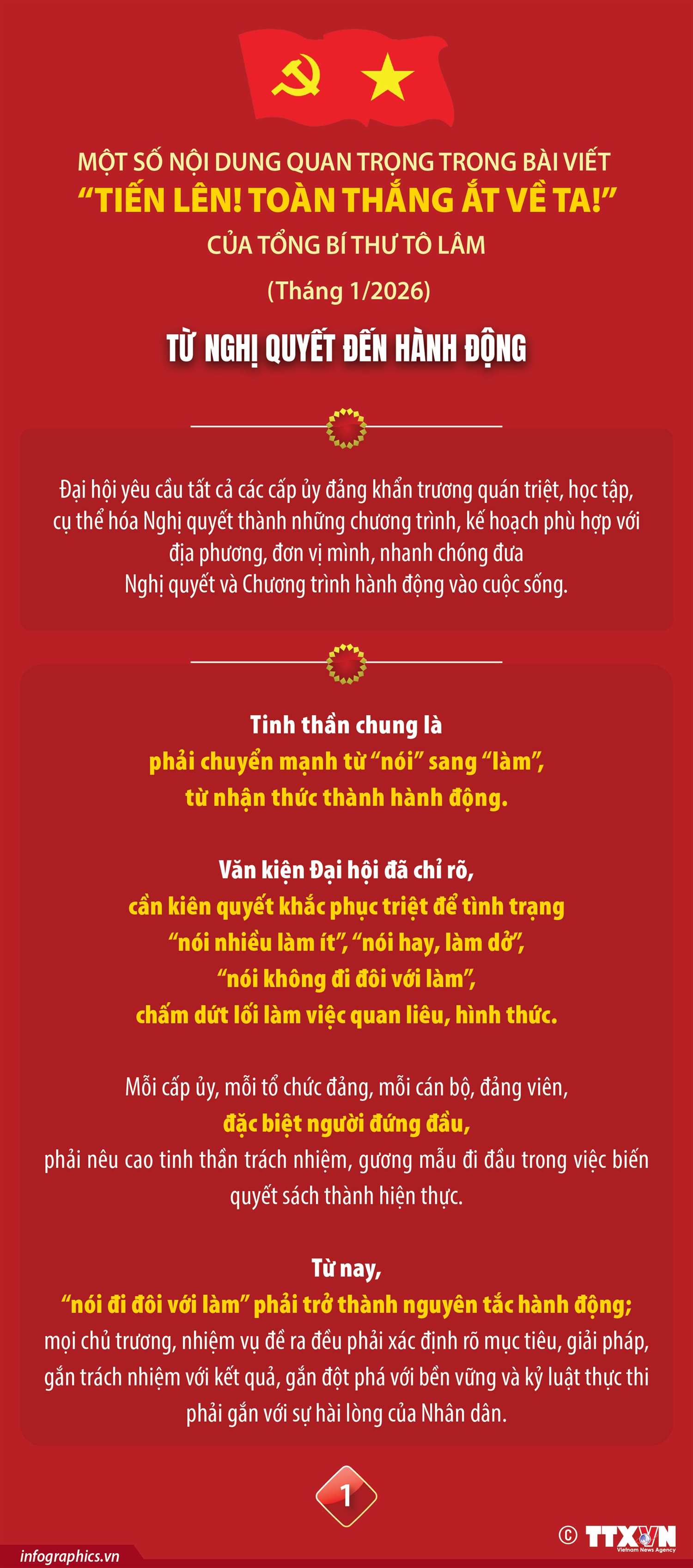 Từ Nghị quyết đến hành động: “Phải chuyển mạnh từ “nói” sang “làm”, từ nhận thức thành hành động”