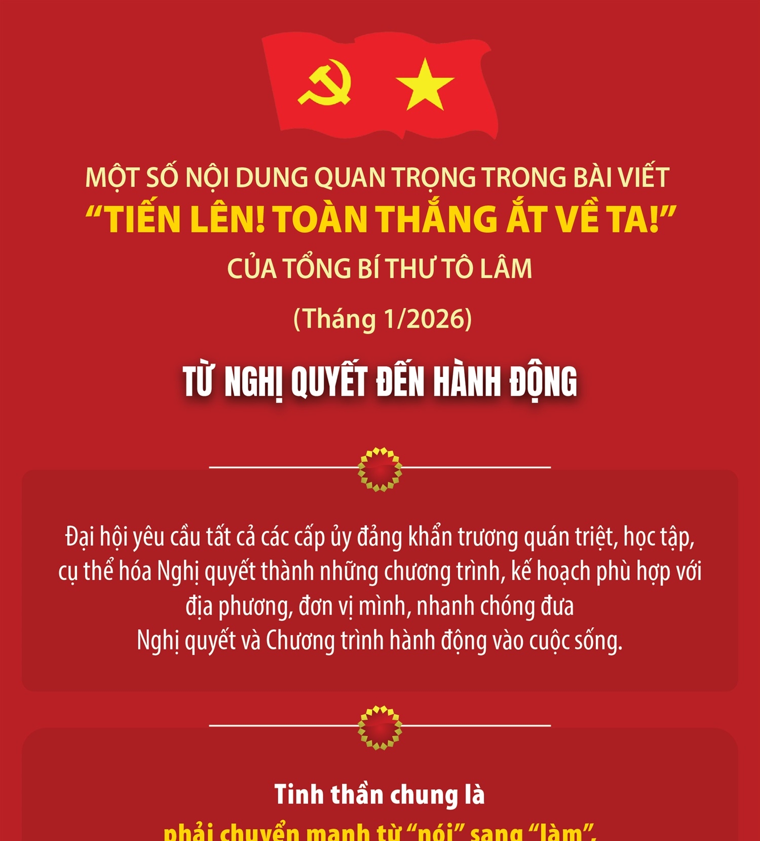 Từ Nghị quyết đến hành động: “Phải chuyển mạnh từ “nói” sang “làm”, từ nhận thức thành hành động”