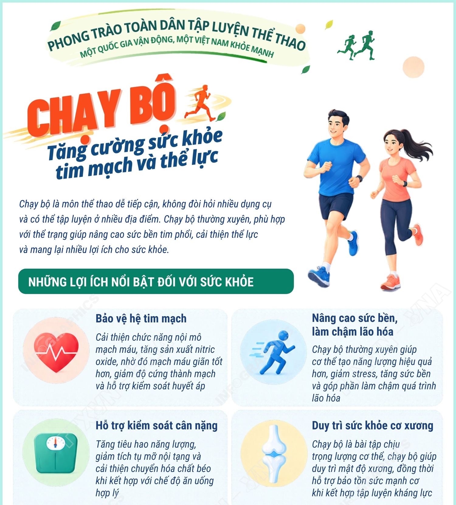 Chạy bộ giúp cải thiện sức khỏe, tăng sức bền và hỗ trợ phòng ngừa...