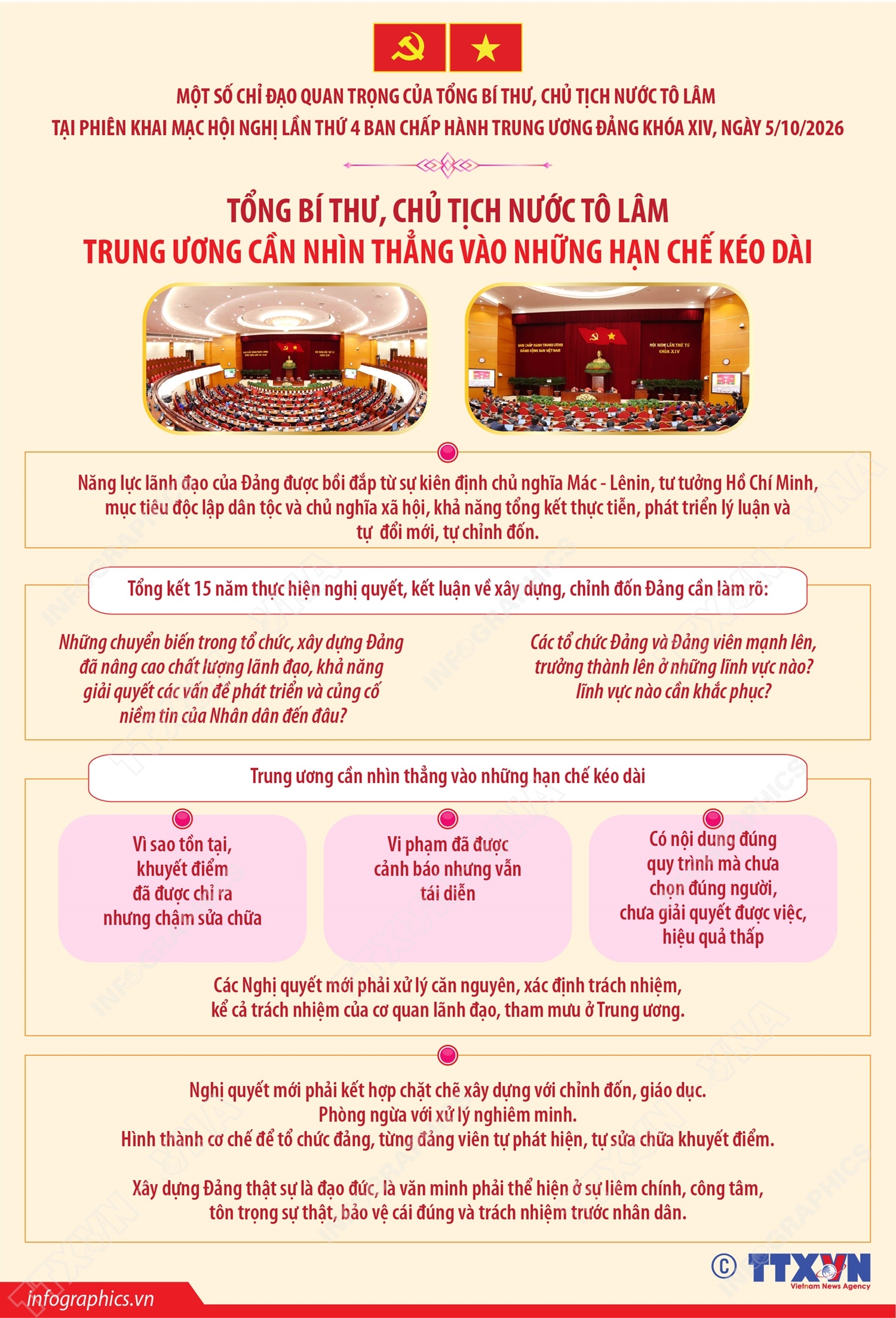 Một số chỉ đạo quan trọng của Tổng Bí thư, Chủ tịch nước Tô Lâm tại phiên khai mạc Hội nghị Trung ương 4 (phần 2)
