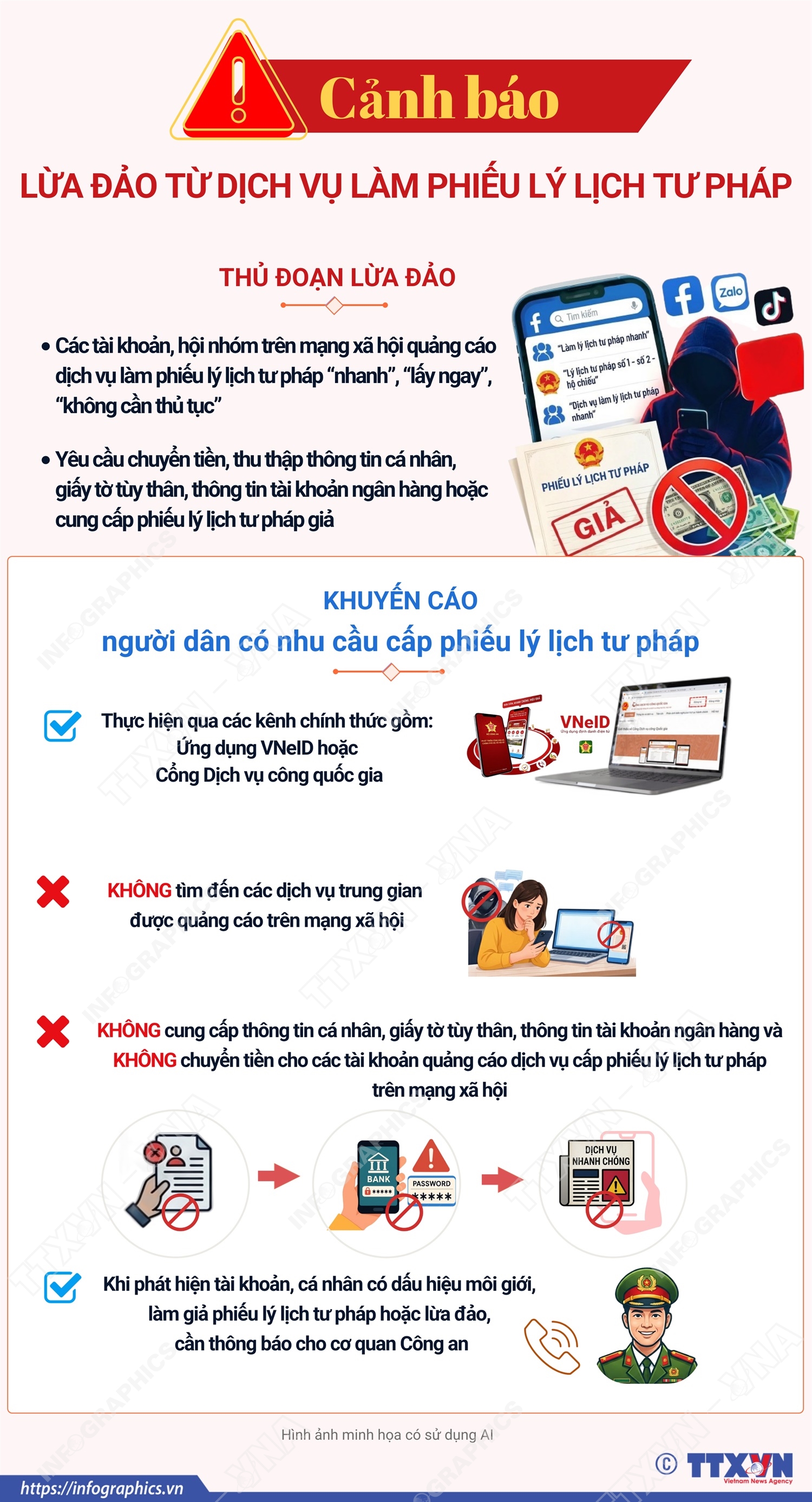 Cảnh báo lừa đảo từ dịch vụ làm phiếu lý lịch tư pháp