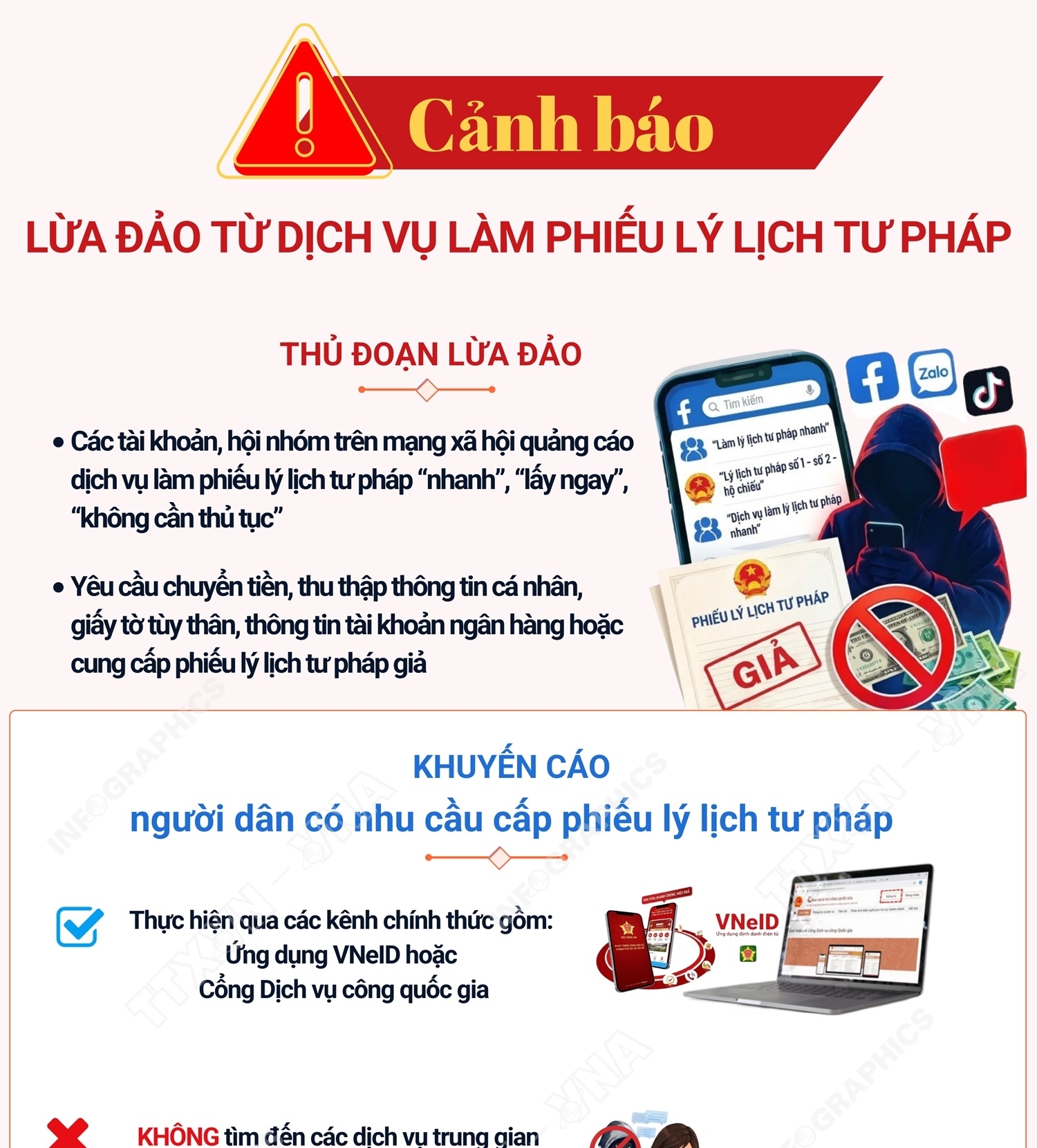 Cảnh báo lừa đảo từ dịch vụ làm phiếu lý lịch tư pháp