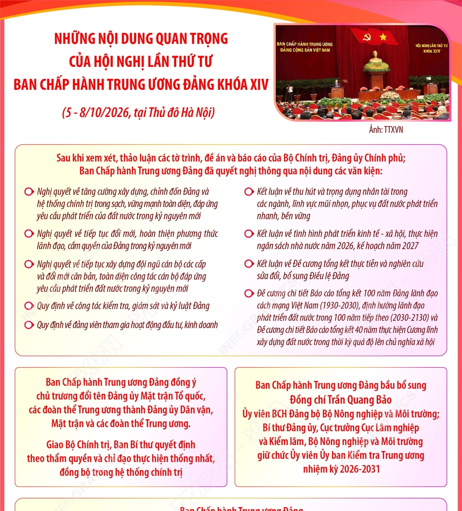 Những nội dung quan trọng của Hội nghị lần thứ tư Ban Chấp hành Trung ương Đảng khóa XIV