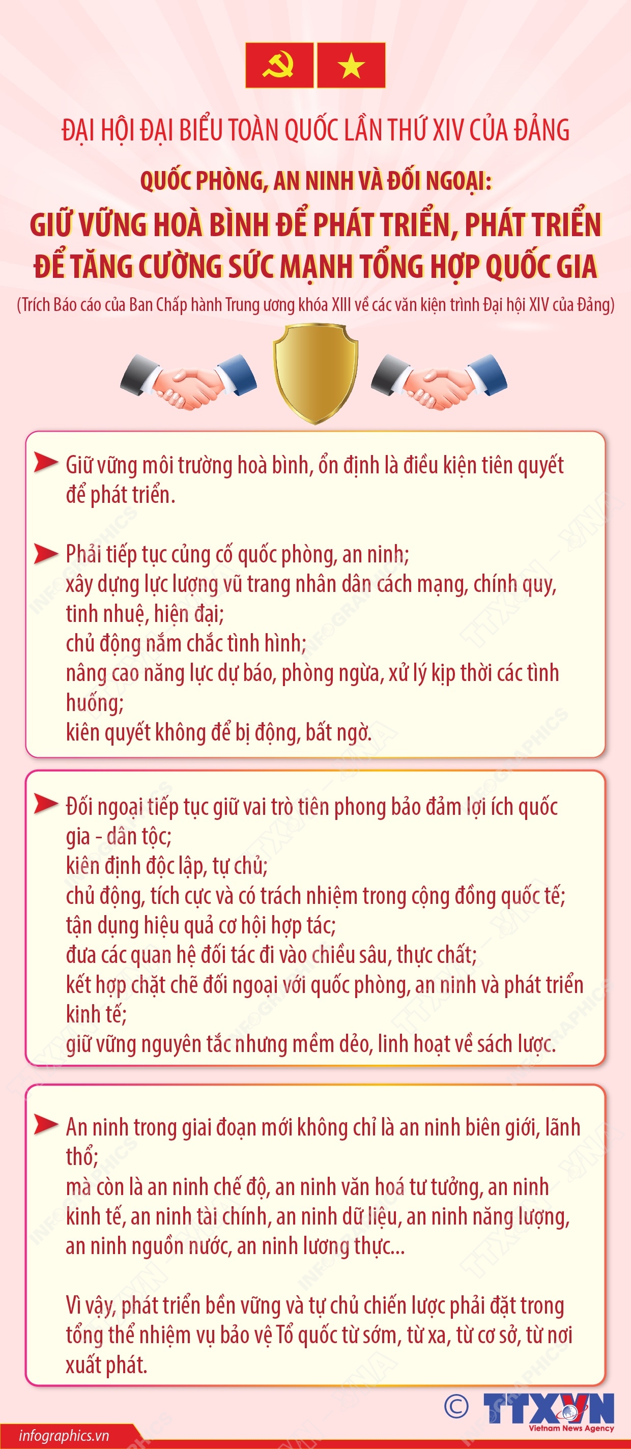 Quốc phòng, an ninh và đối ngoại: Giữ vững hoà bình để phát triển, phát triển để tăng cường sức mạnh tổng hợp quốc gia