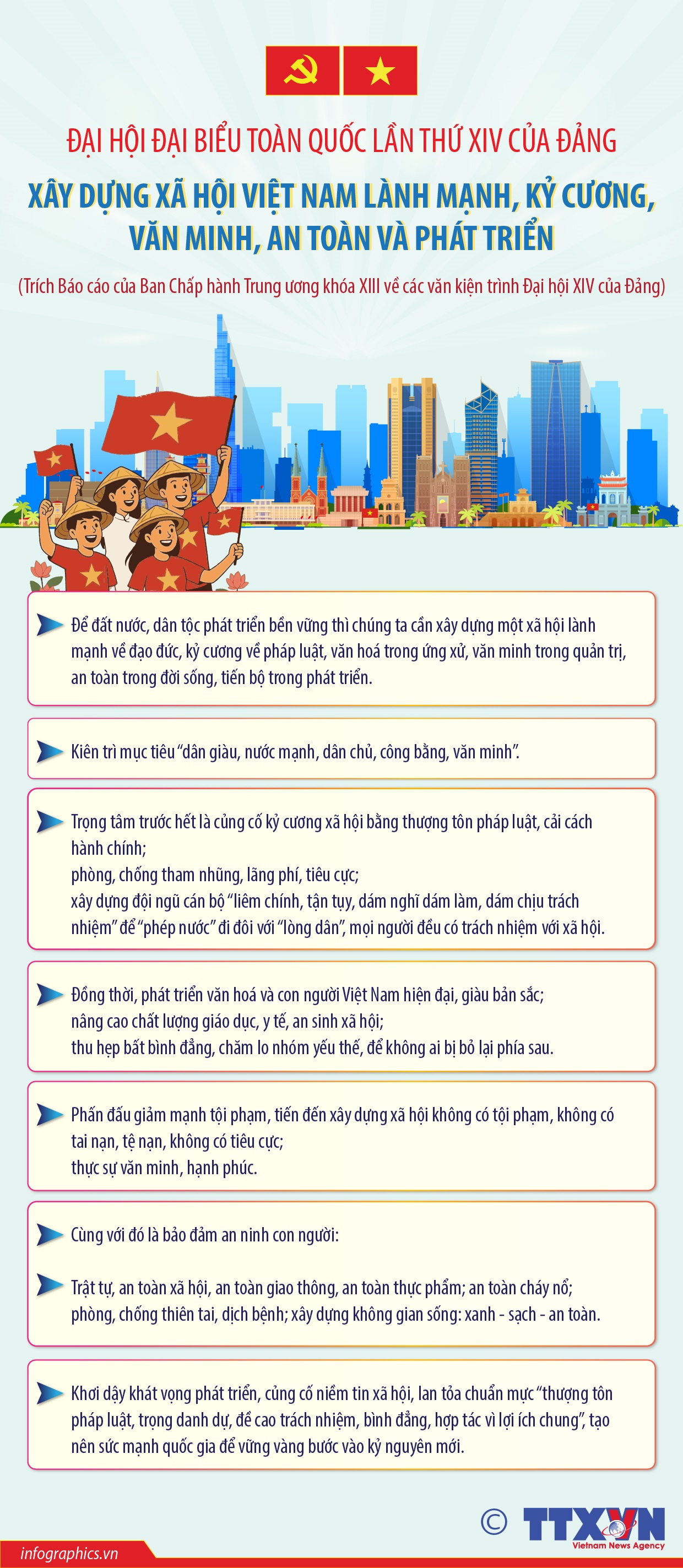 Xây dựng xã hội Việt Nam lành mạnh, kỷ cương, văn minh, an toàn và phát triển