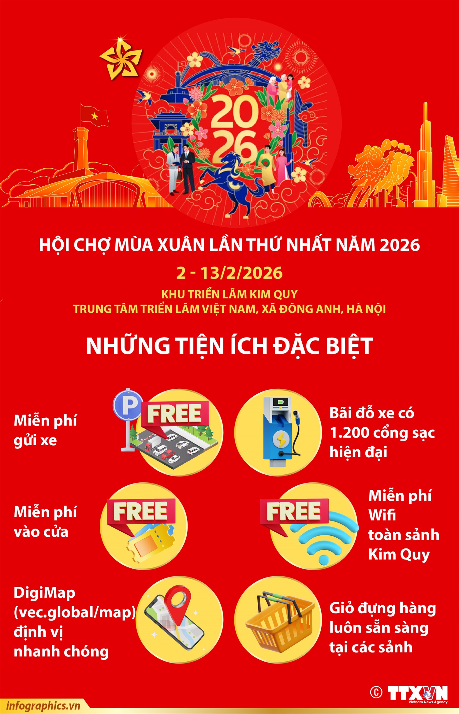 Hội chợ Mùa Xuân lần thứ nhất năm 2026: Những tiện ích đặc biệt