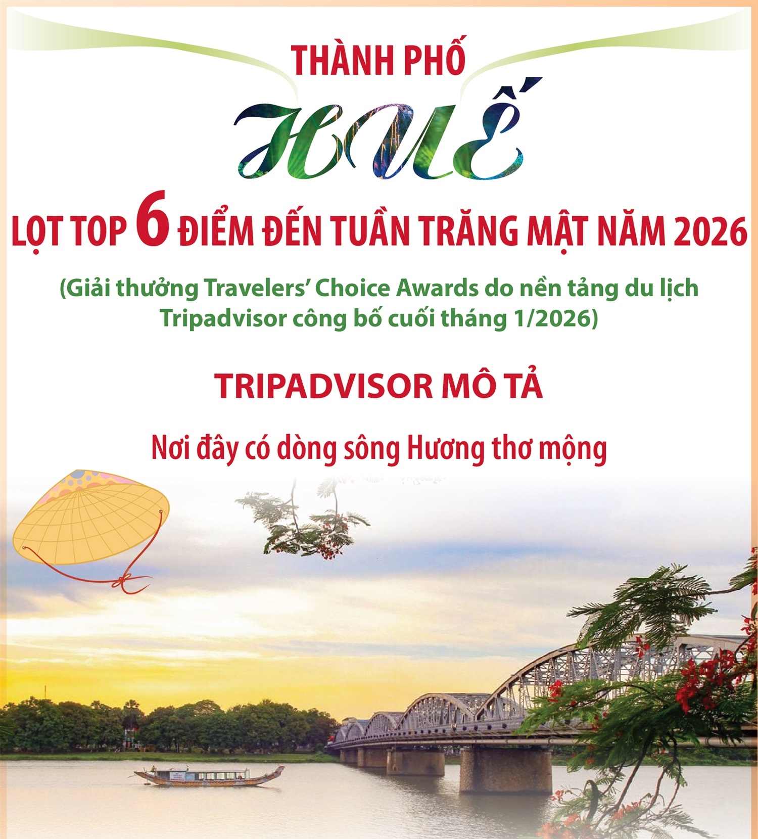 Thành phố Huế lọt top 6 điểm đến tuần trăng mật năm 2026