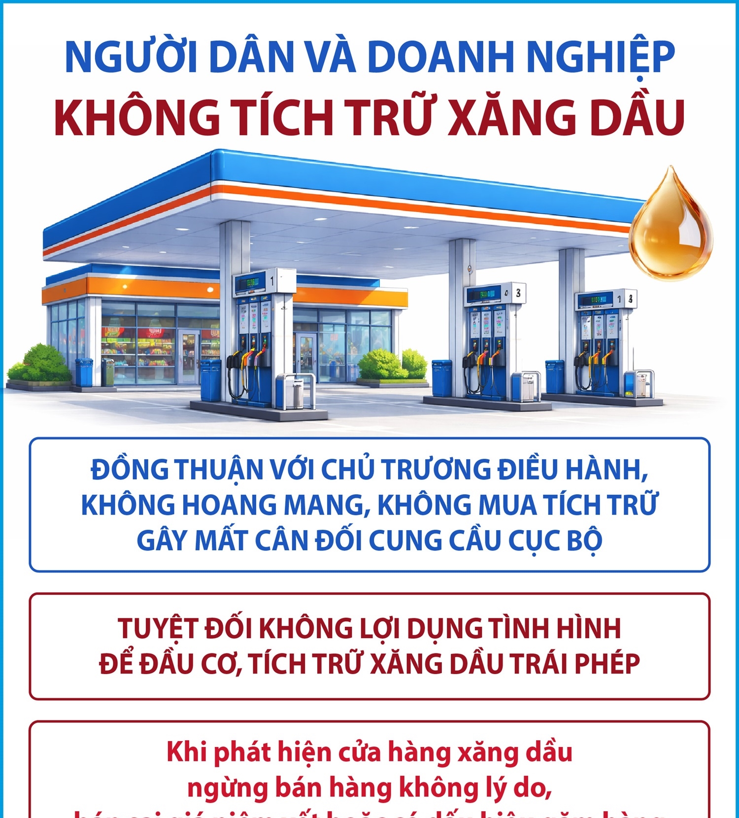 Người dân và doanh nghiệp không tích trữ xăng dầu