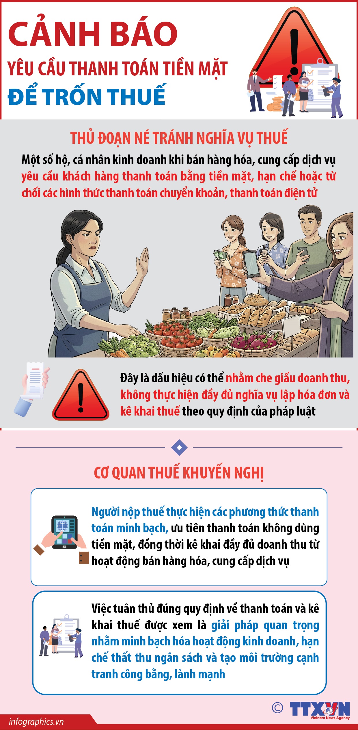 Cảnh báo hành vi yêu cầu thanh toán tiền mặt để trốn thuế