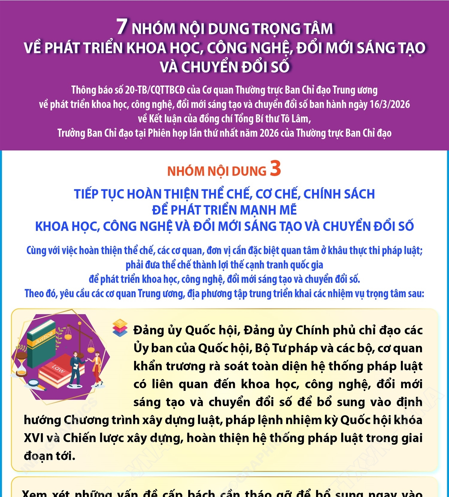 7 nhóm nội dung trọng tâm về phát triển khoa học, công nghệ, đổi mới sáng tạo và chuyển đổi số (Nhóm nội dung 3)