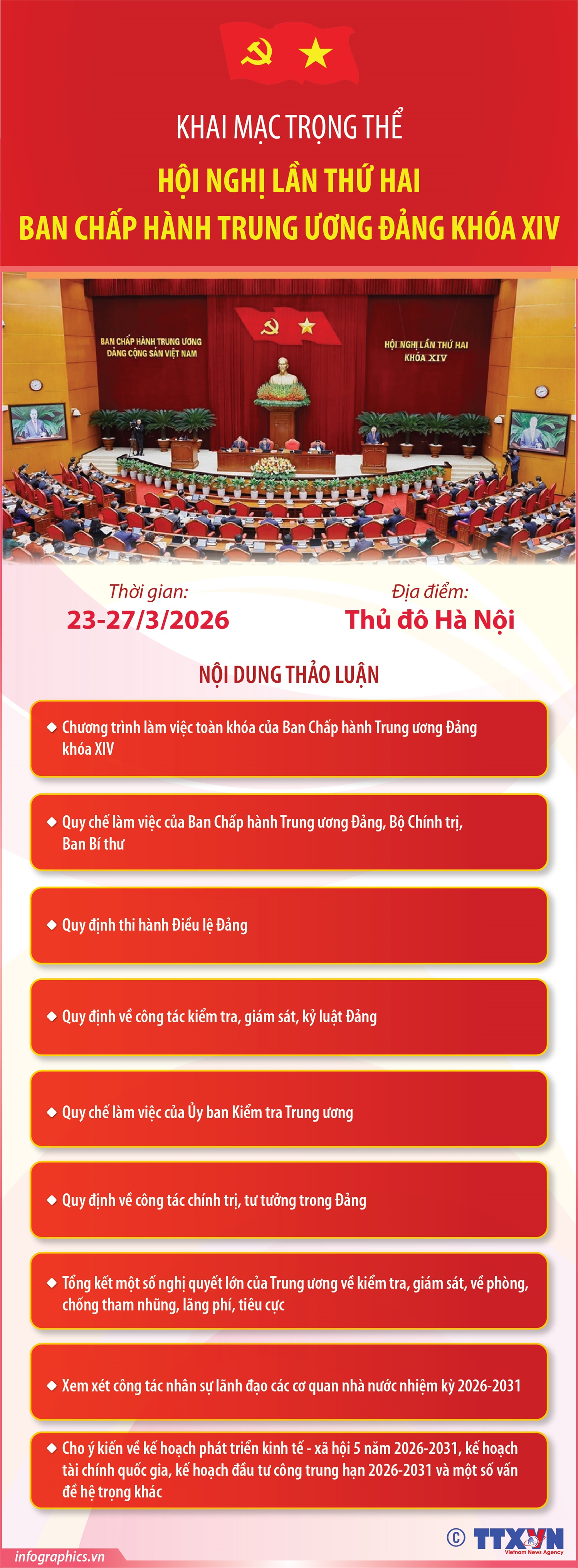 Khai mạc trọng thể Hội nghị lần thứ hai Ban Chấp hành Trung ương Đảng khóa XIV