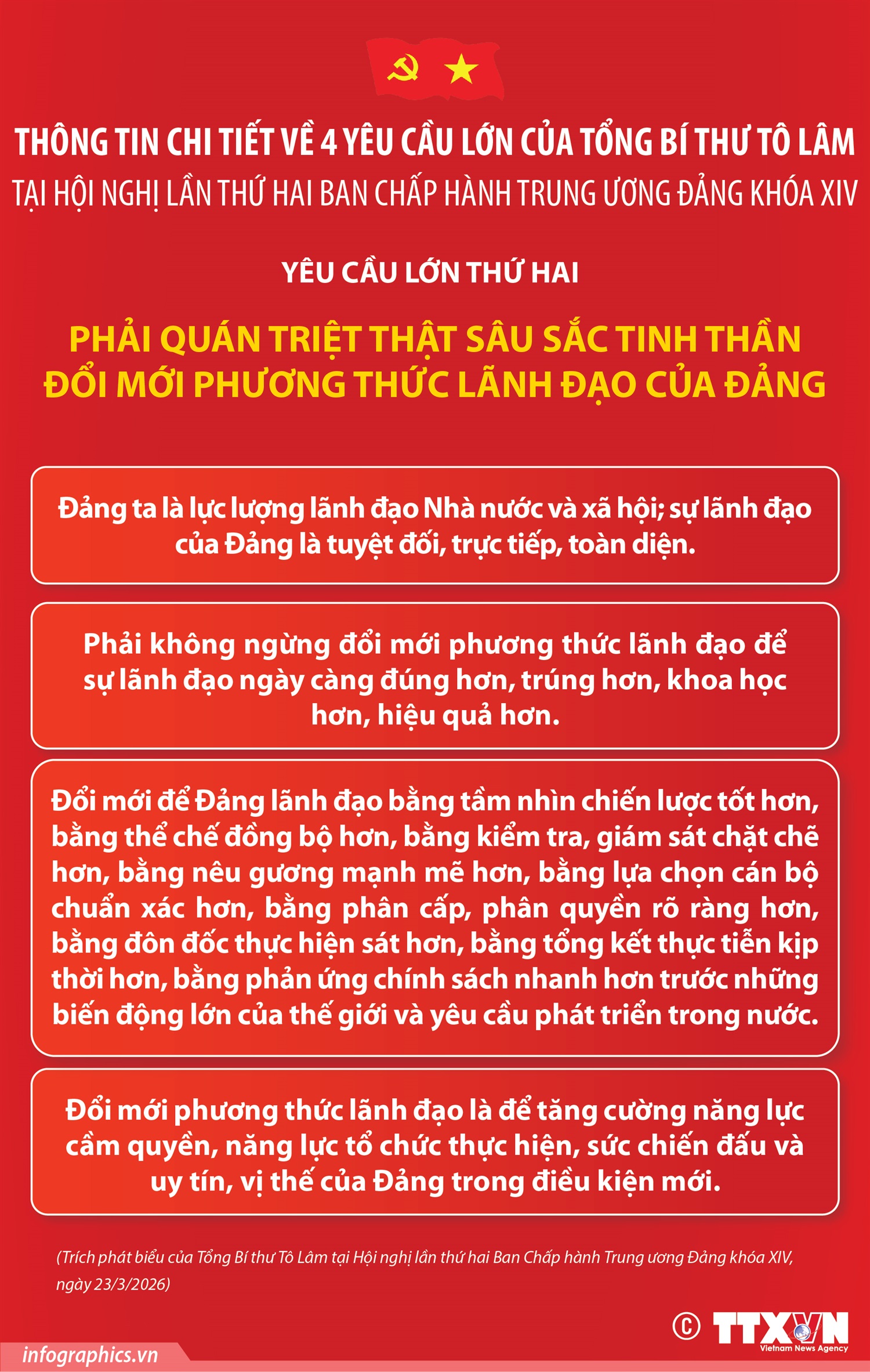 Nội dung 4 yêu cầu lớn của Tổng Bí thư Tô Lâm với Hội nghị lần thứ hai Ban Chấp hành Trung ương Đảng khóa XIV