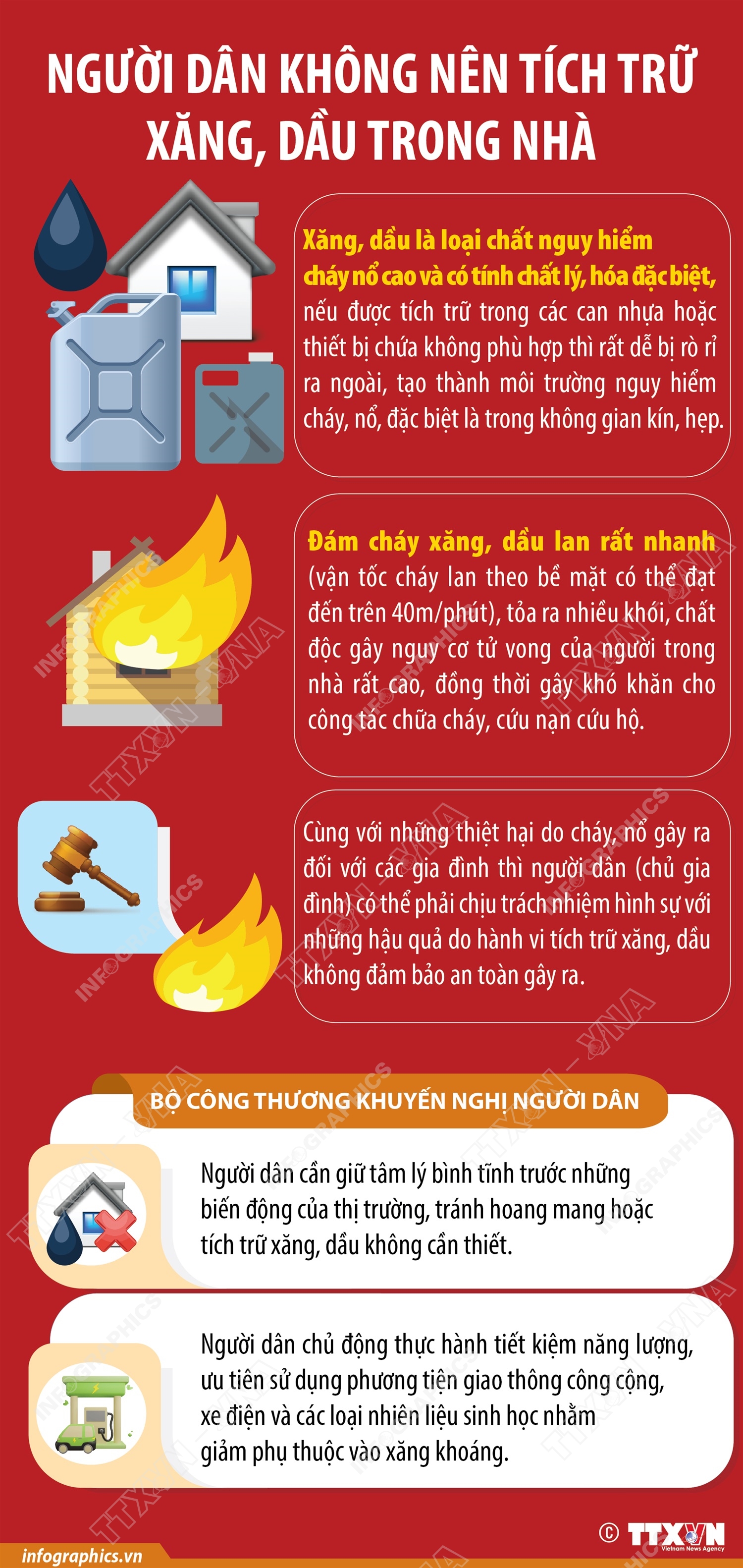 Người dân không nên tích trữ xăng, dầu trong nhà