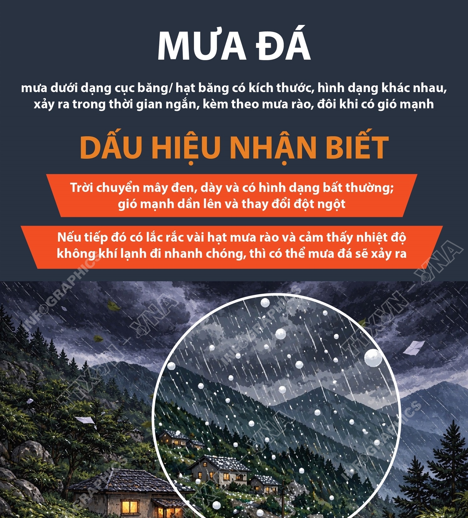 Dấu hiệu nhận biết mưa đá