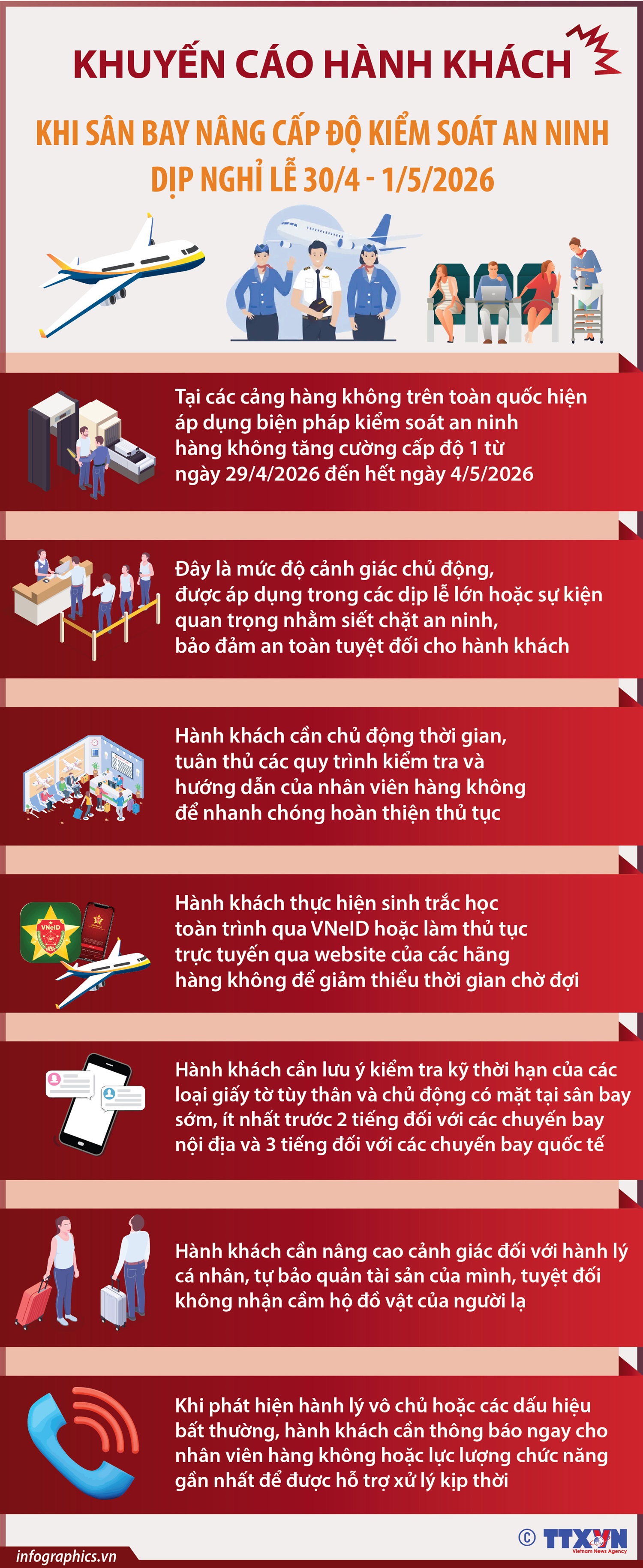 Khuyến cáo hành khách khi sân bay nâng cấp độ kiểm soát an ninh dịp...