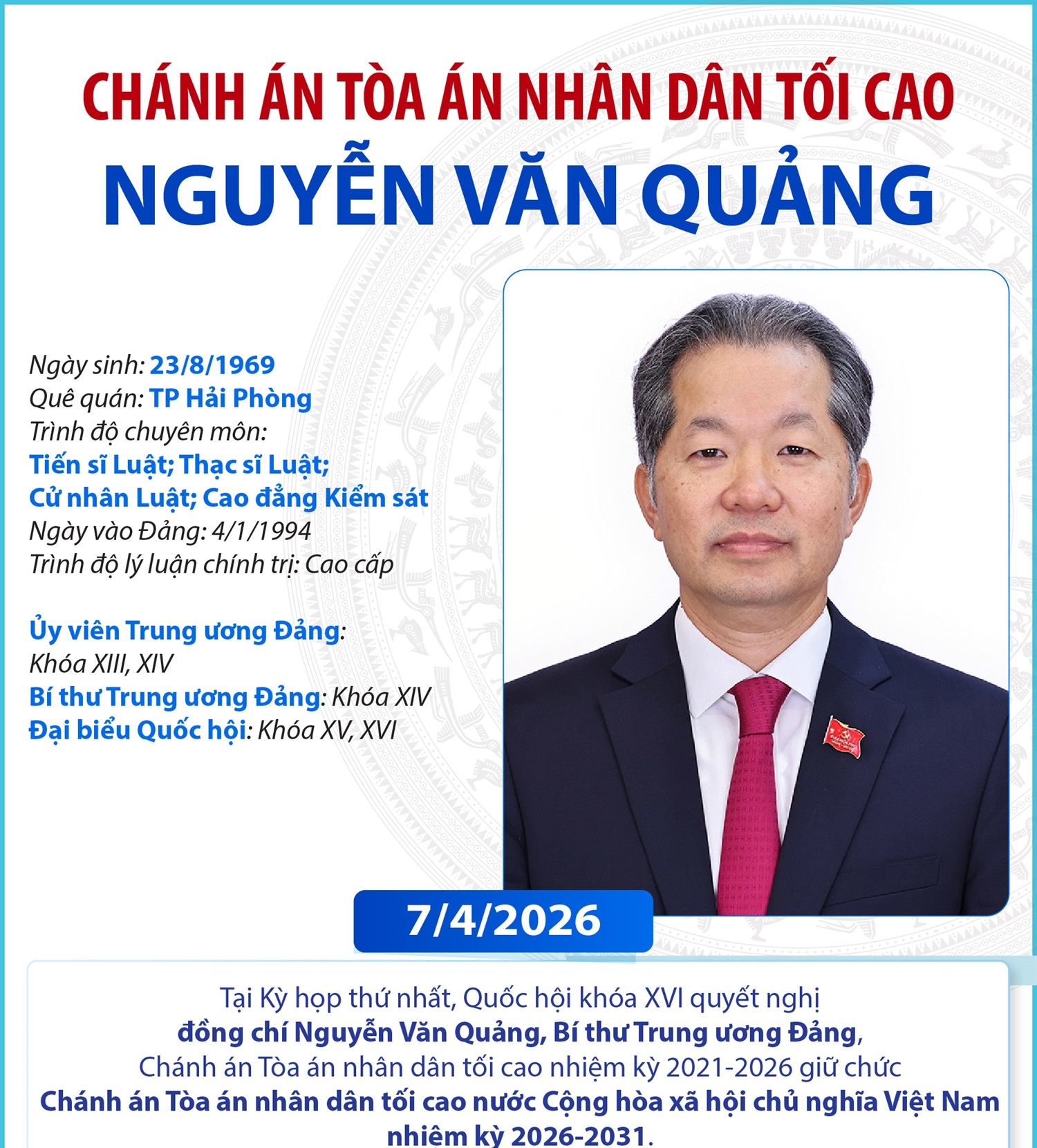 Chánh án Tòa án nhân dân tối cao Nguyễn Văn Quảng