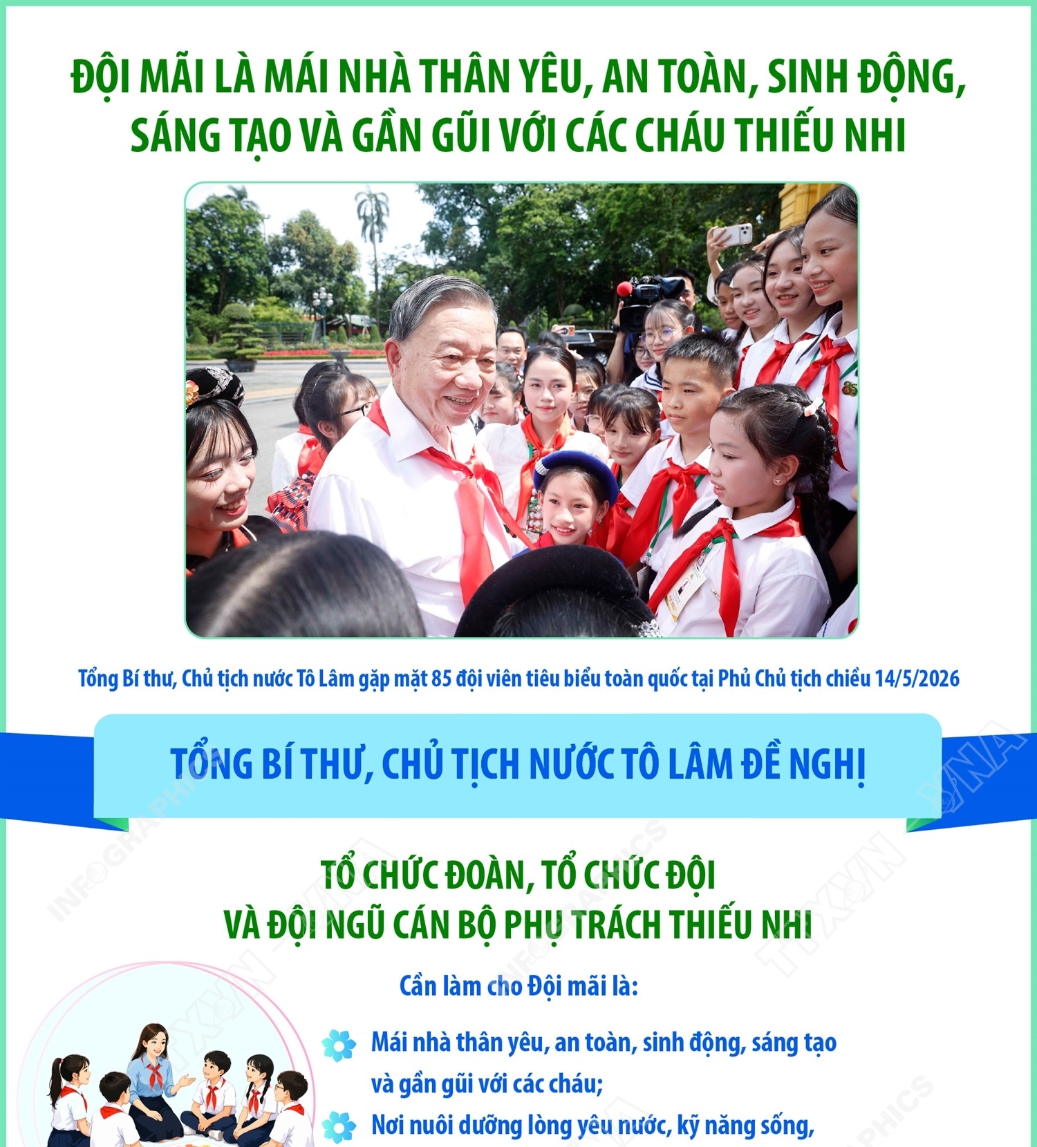 Đội mãi là mái nhà thân yêu, an toàn, sinh động, sáng tạo và gần gũi với các cháu thiếu nhi