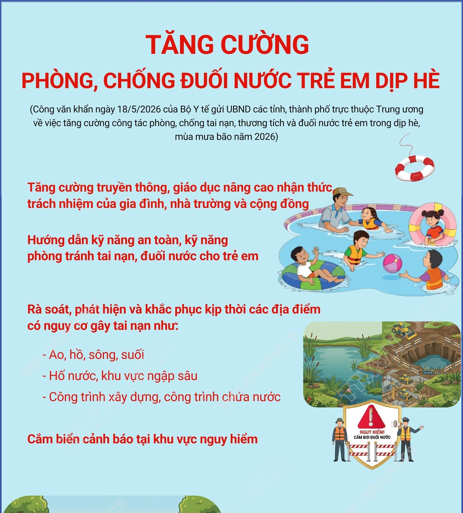 Tăng cường phòng, chống đuối nước trẻ em dịp hè