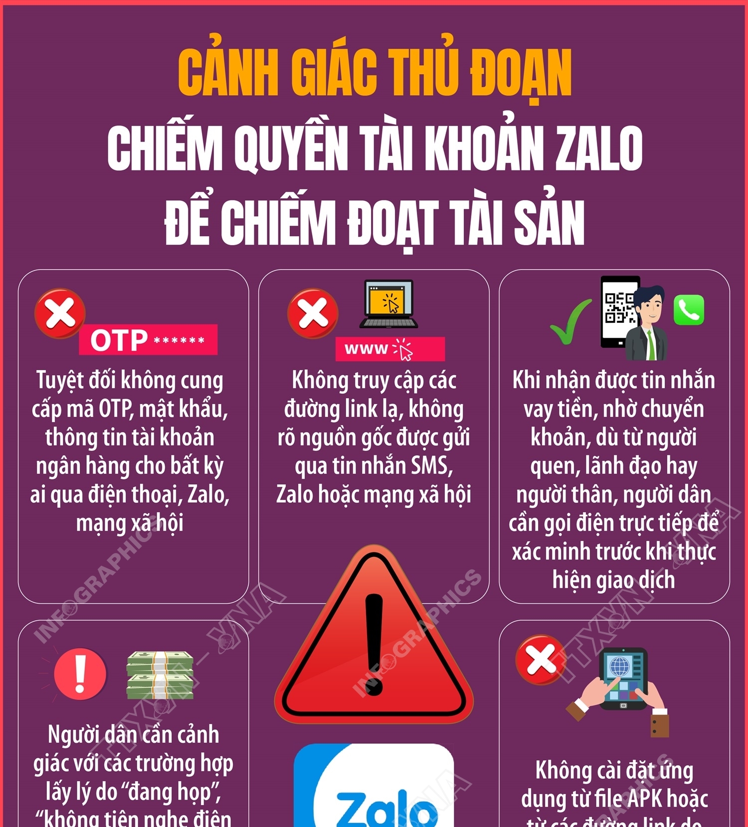 Cảnh giác thủ đoạn chiếm quyền tài khoản Zalo để chiếm đoạt tài sản