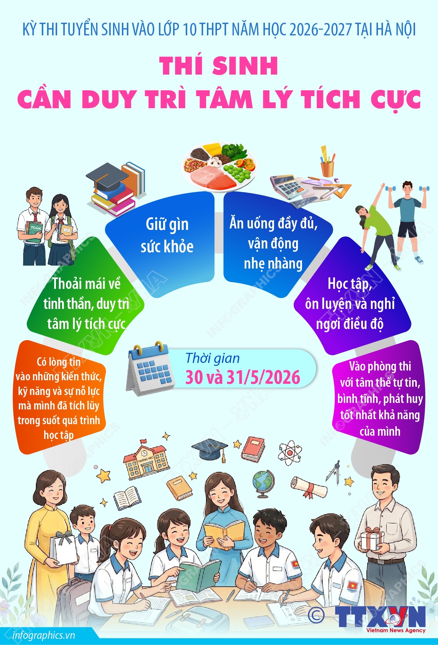 Kỳ thi tuyển sinh vào lớp 10 THPT công lập năm học 2026-2027 tại Hà Nội: Thí sinh cần duy trì tâm lý tích cực