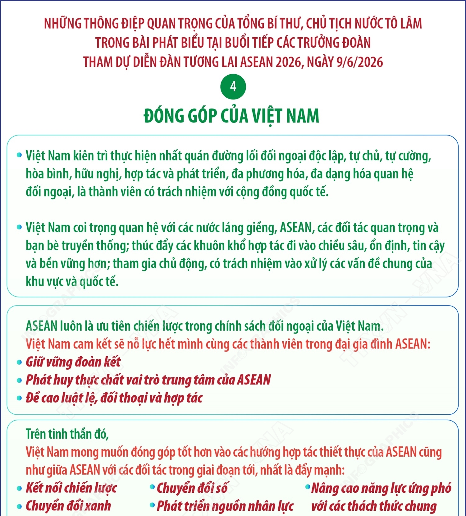 Những thông điệp quan trọng của Tổng Bí thư, Chủ tịch nước Tô Lâm tại buổi tiếp các Trưởng đoàn tham dự AFF 2026 (phần 5 và hết)