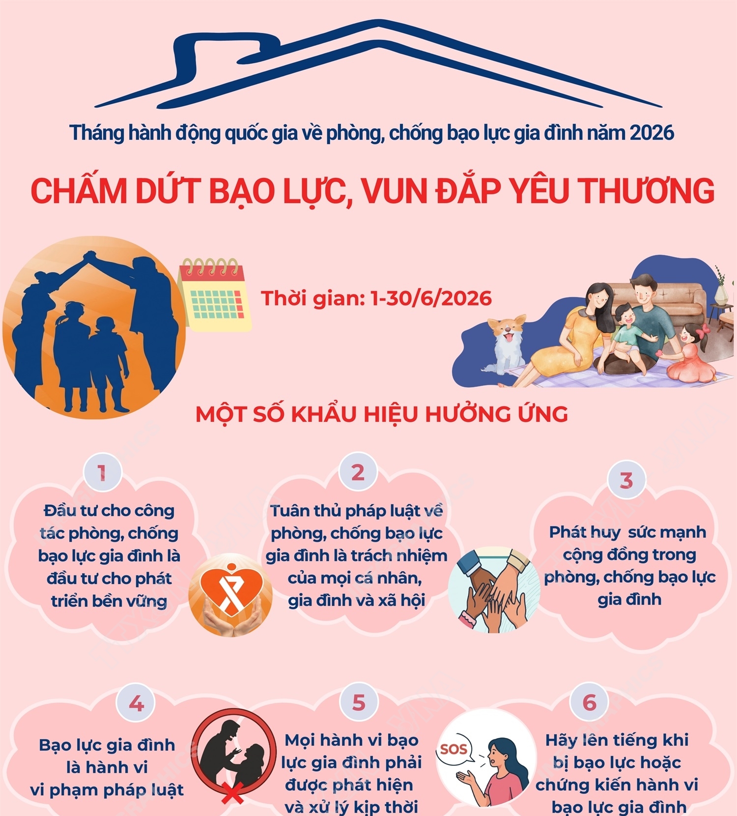Tháng hành động quốc gia về phòng, chống bạo lực gia đình năm 2026: “Chấm dứt bạo lực, vun đắp yêu thương”