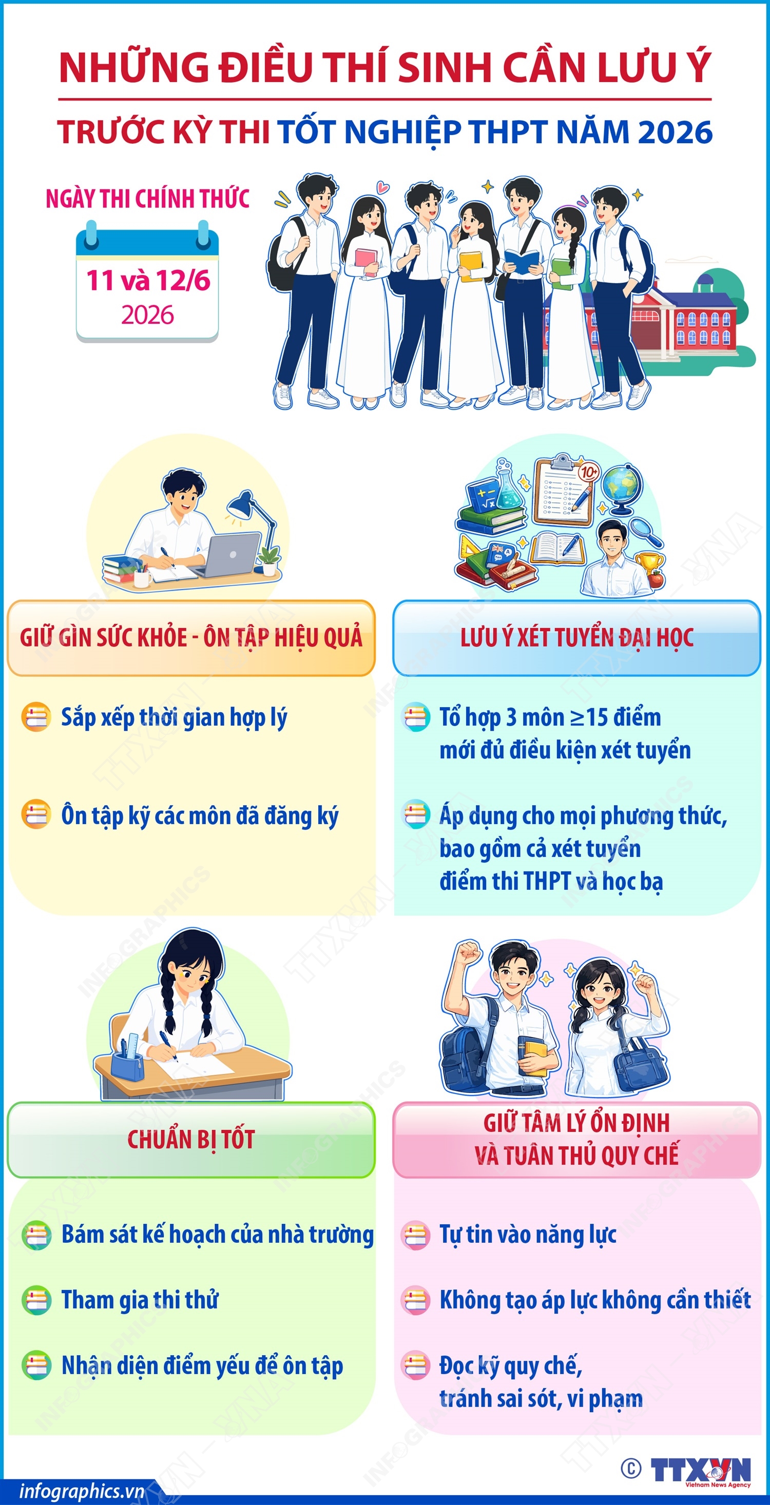 Những điều thí sinh cần lưu ý trước Kỳ thi tốt nghiệp THPT năm 2026