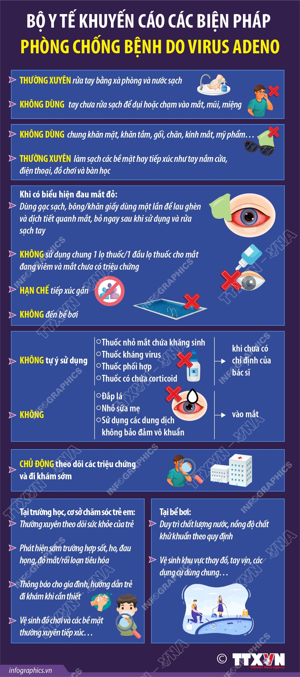 Bộ Y tế khuyến cáo các biện pháp phòng chống bệnh do virus Adeno