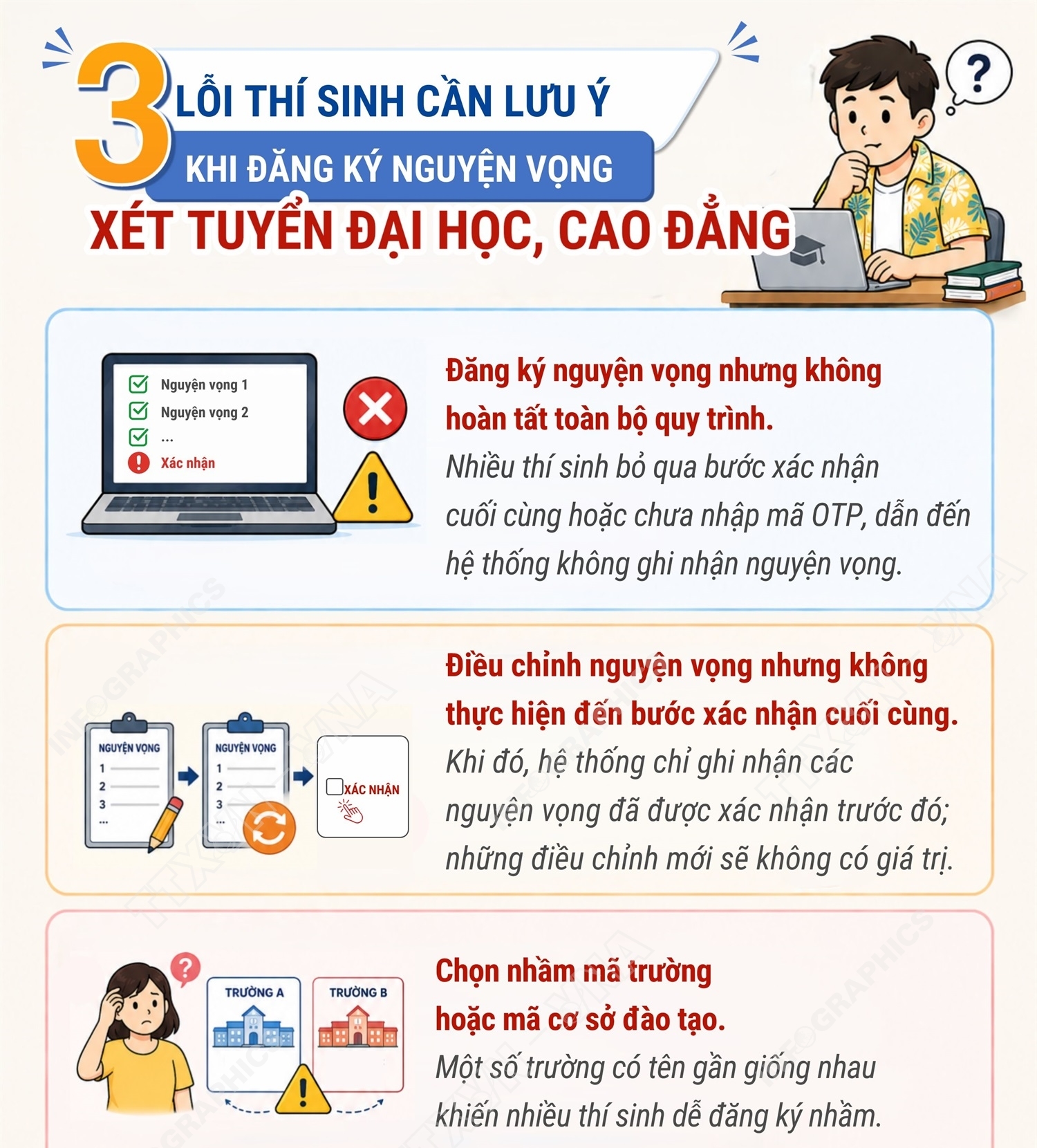 3 lỗi thí sinh cần lưu ý khi đăng ký nguyện vọng xét tuyển đại...