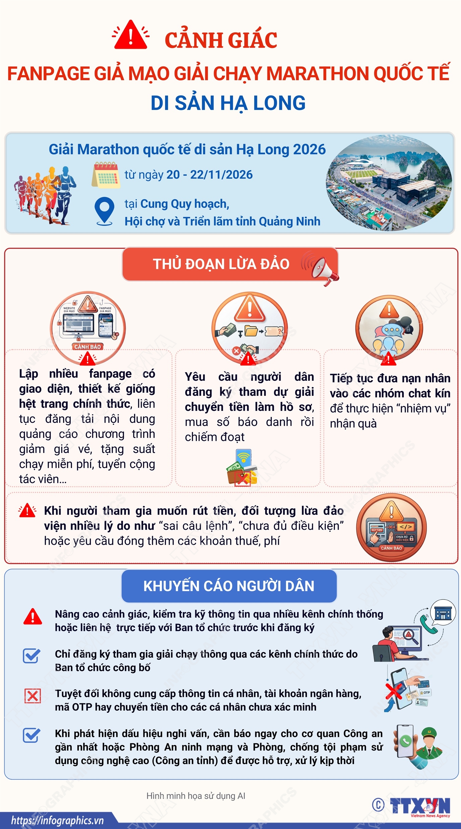 Cảnh giác fanpage giả mạo Giải chạy Marathon quốc tế di sản Hạ Long