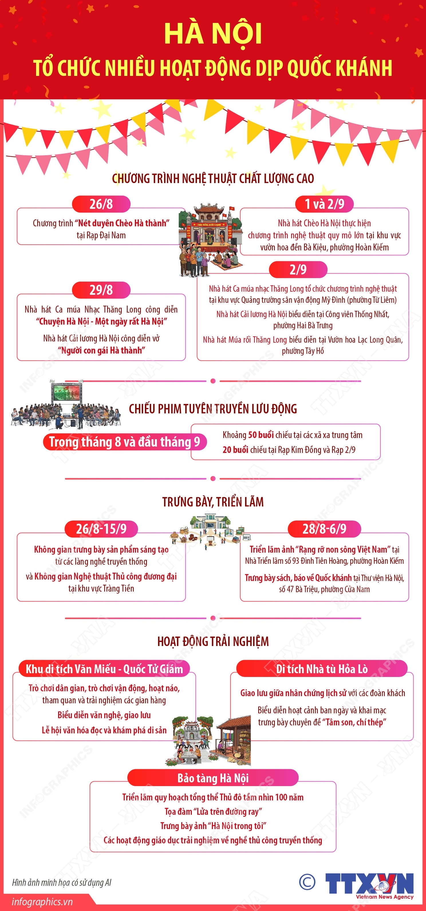 Hà Nội tổ chức nhiều hoạt động dịp Quốc khánh 2/9