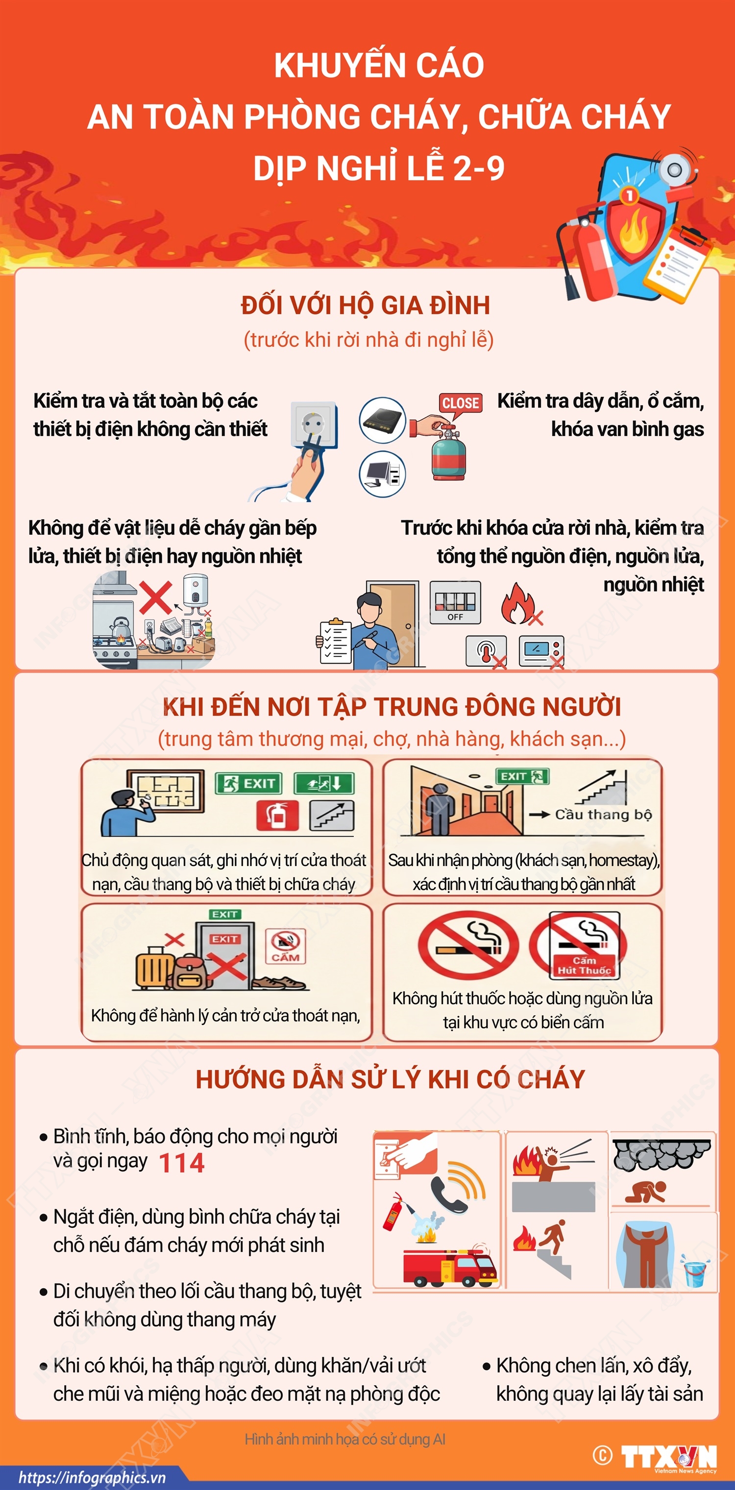 Khuyến cáo an toàn phòng cháy, chữa cháy dịp nghỉ lễ 2/9