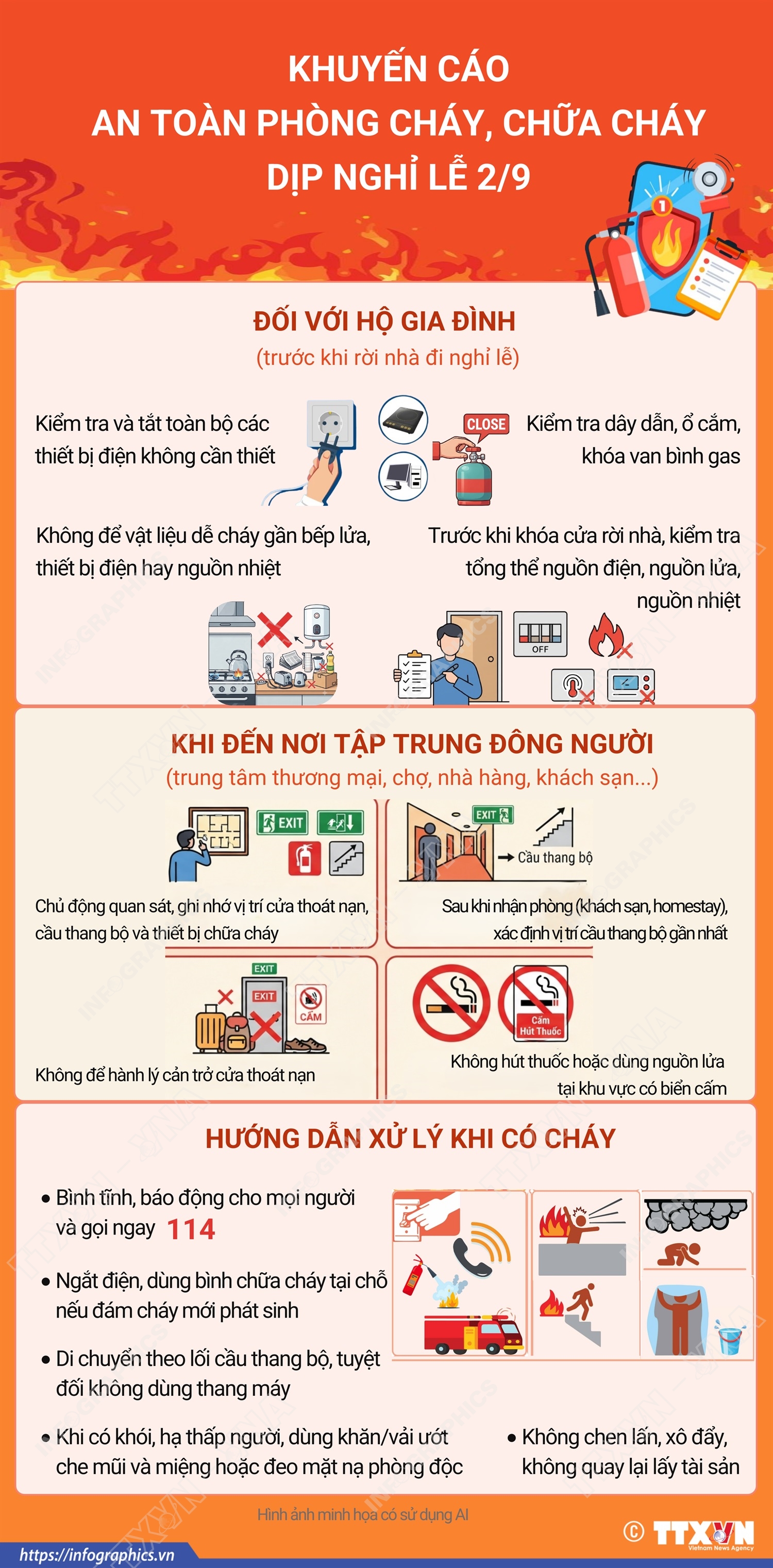 Khuyến cáo an toàn phòng cháy, chữa cháy dịp nghỉ lễ 2/9
