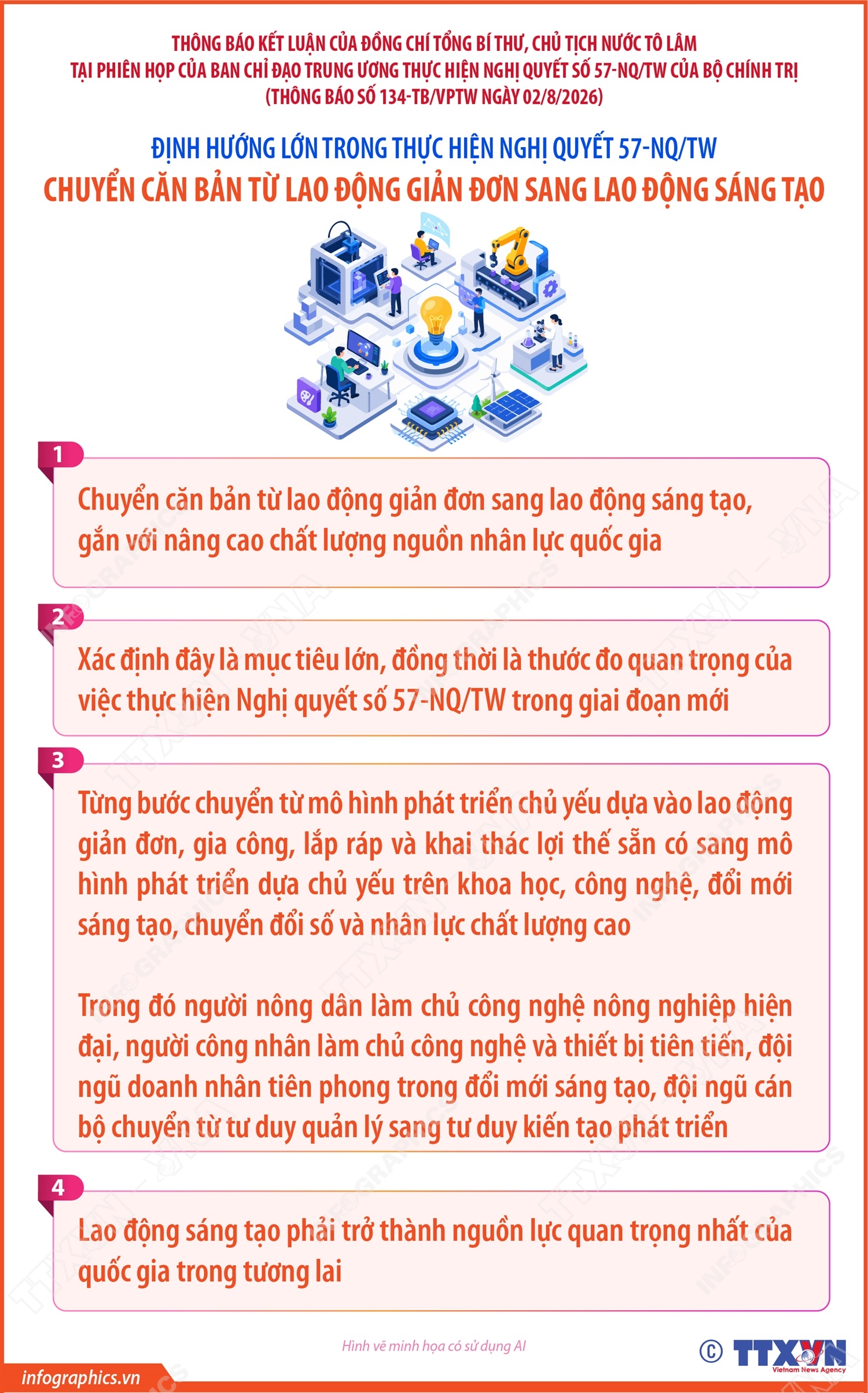 Những định hướng lớn trong thực hiện Nghị quyết 57-NQ/TW (Phần 2)