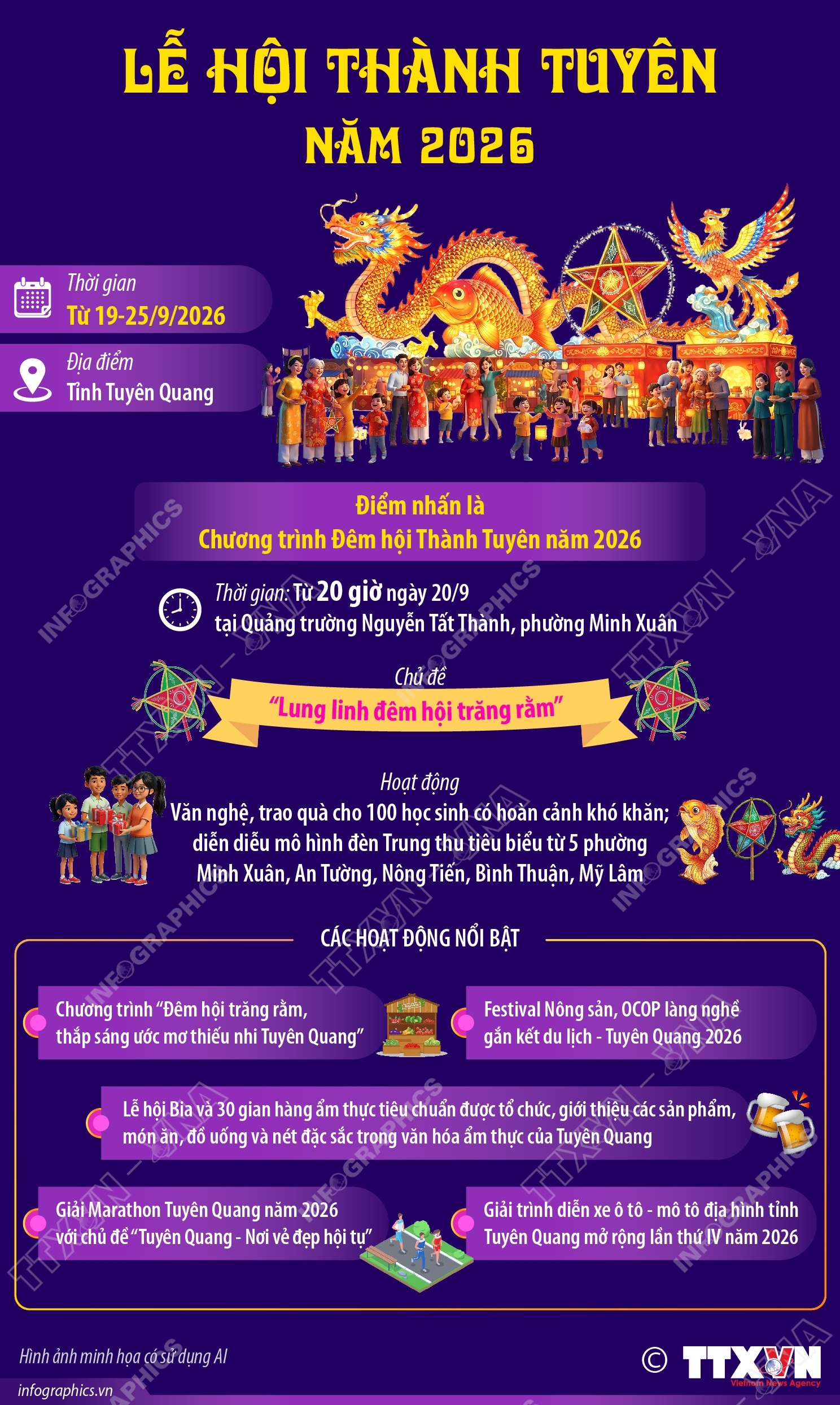 Lễ hội Thành Tuyên năm 2026 diễn ra từ 19 - 25/9/2026