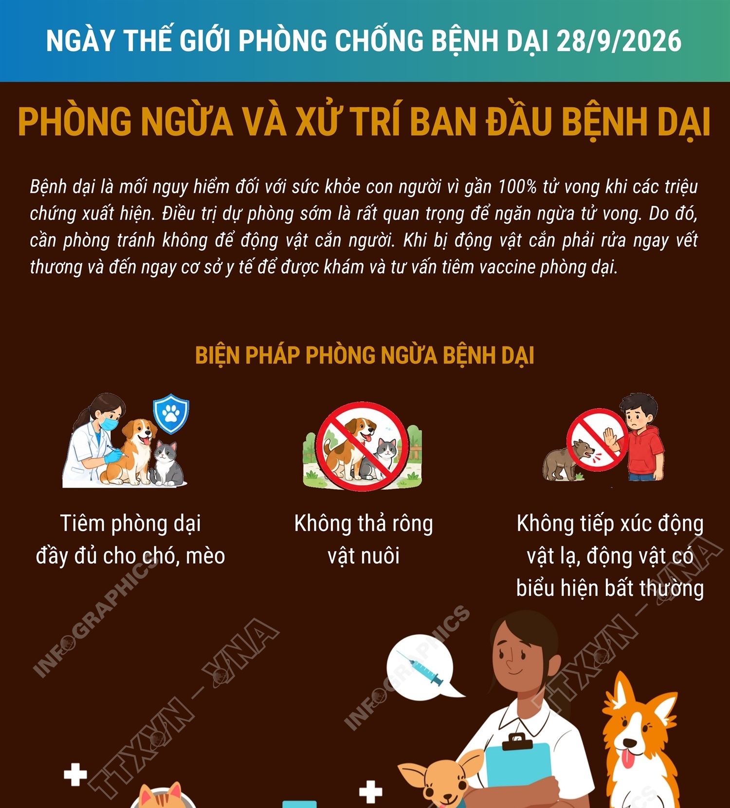 Phòng ngừa và xử trí ban đầu bệnh dại