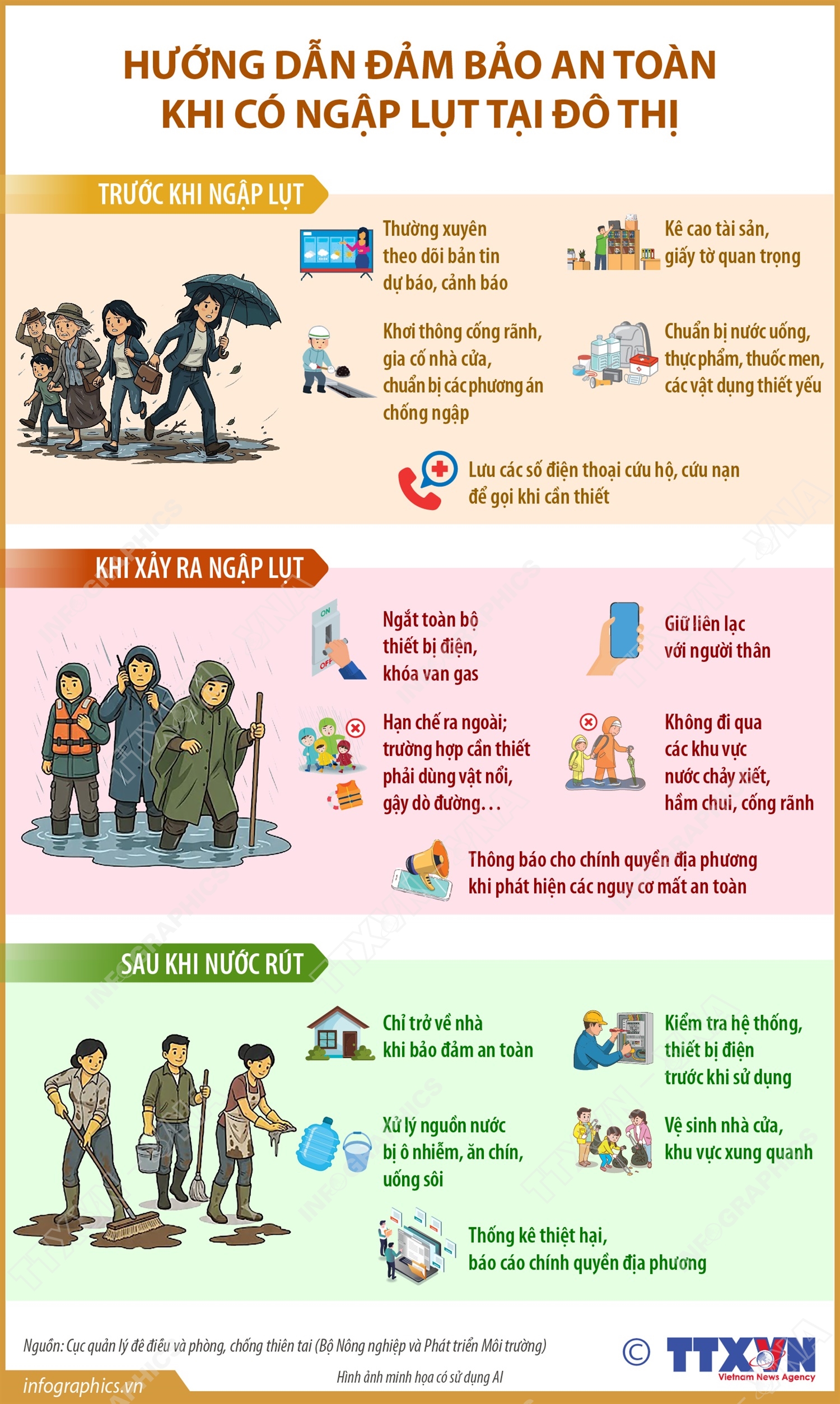 Hướng dẫn đảm bảo an toàn khi có ngập lụt tại đô thị