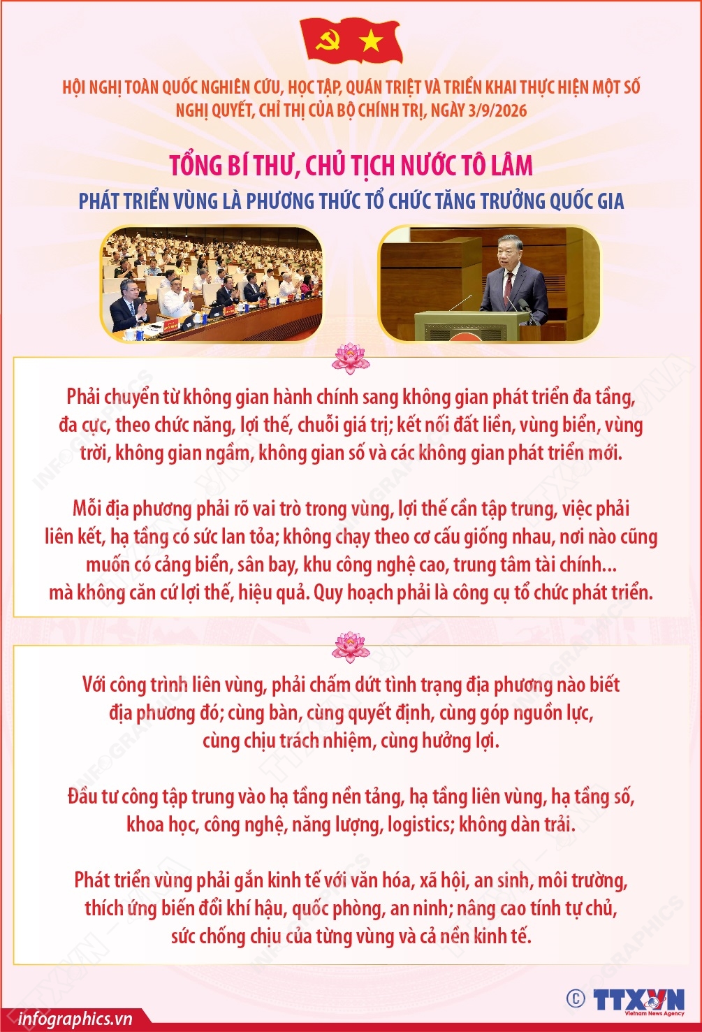 Tổng Bí thư, Chủ tịch nước Tô Lâm: Phát triển vùng là phương thức tổ chức tăng trưởng quốc gia