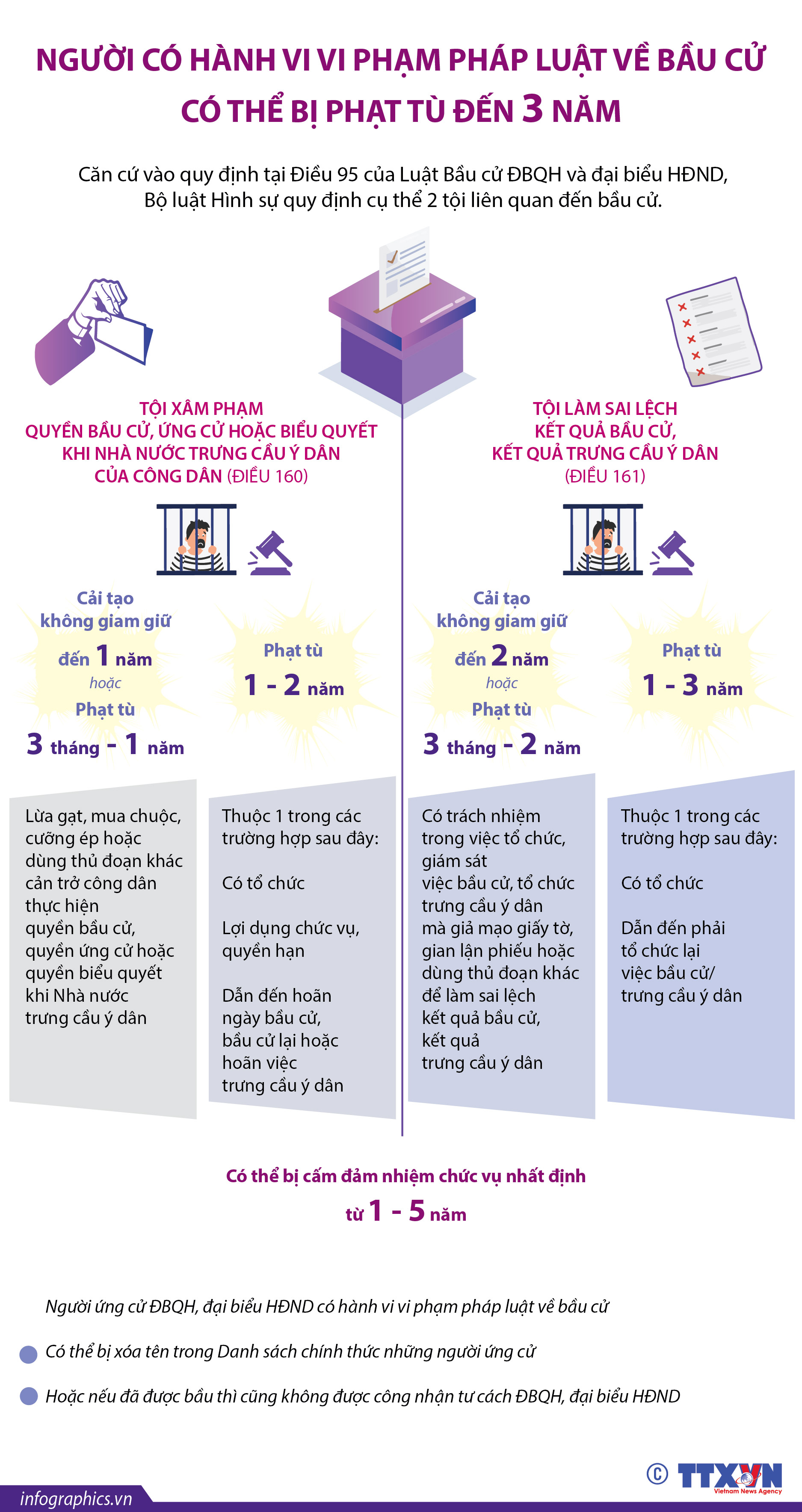 Người có hành vi vi phạm pháp luật về bầu cử có thể bị phạt...