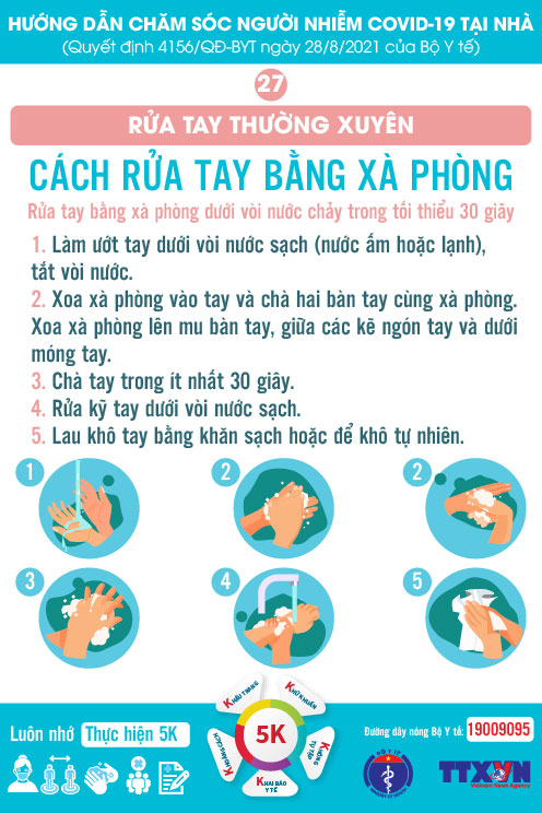 Cách rửa tay bằng xà phòng
