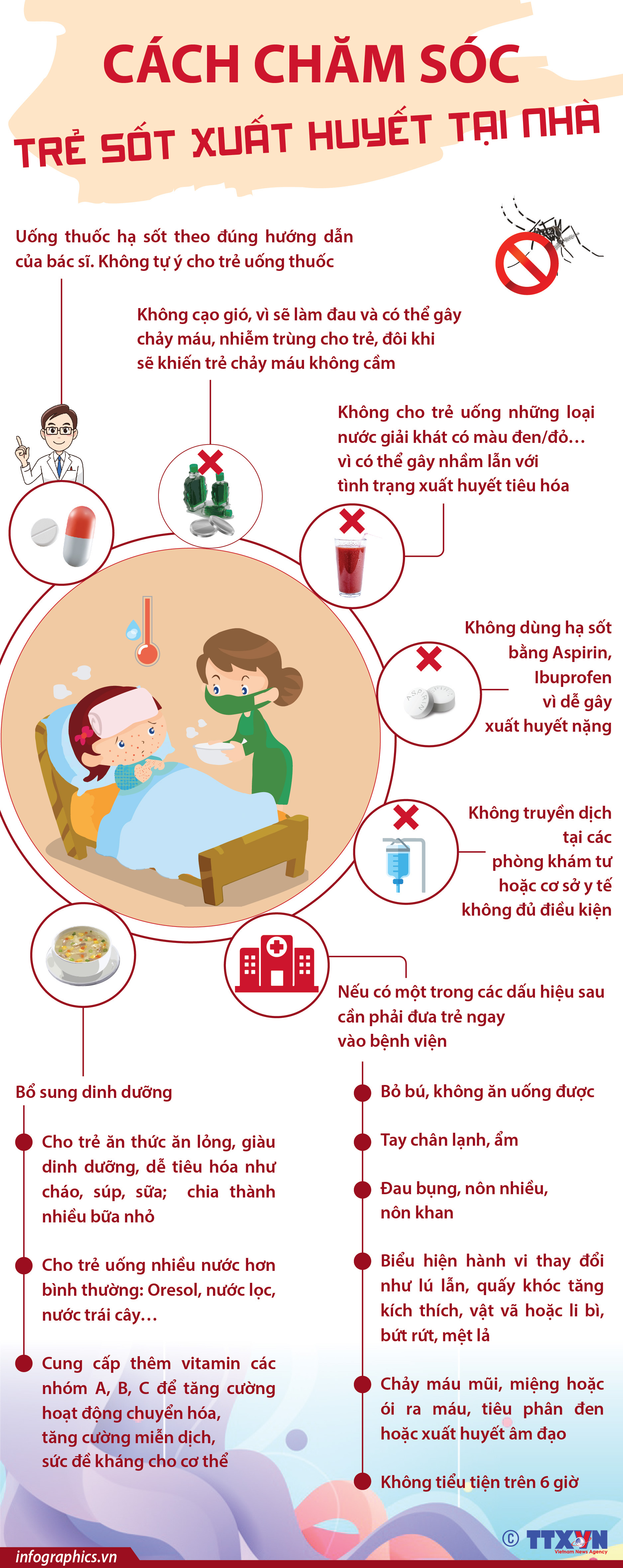 Cách chăm sóc trẻ sốt xuất huyết tại nhà