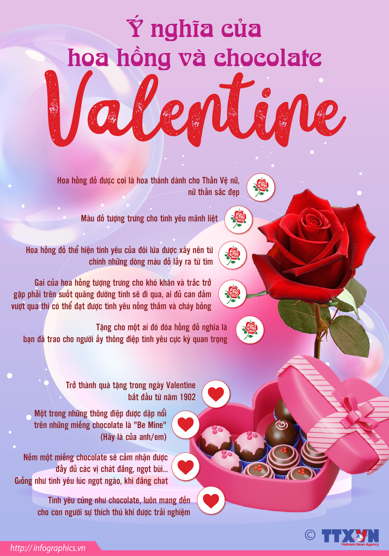 Ý nghĩa của hoa hồng và chocolate Ngày Valentine