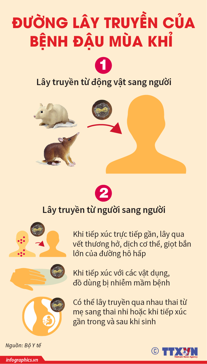 Đường lây truyền của bệnh Đậu mùa khỉ