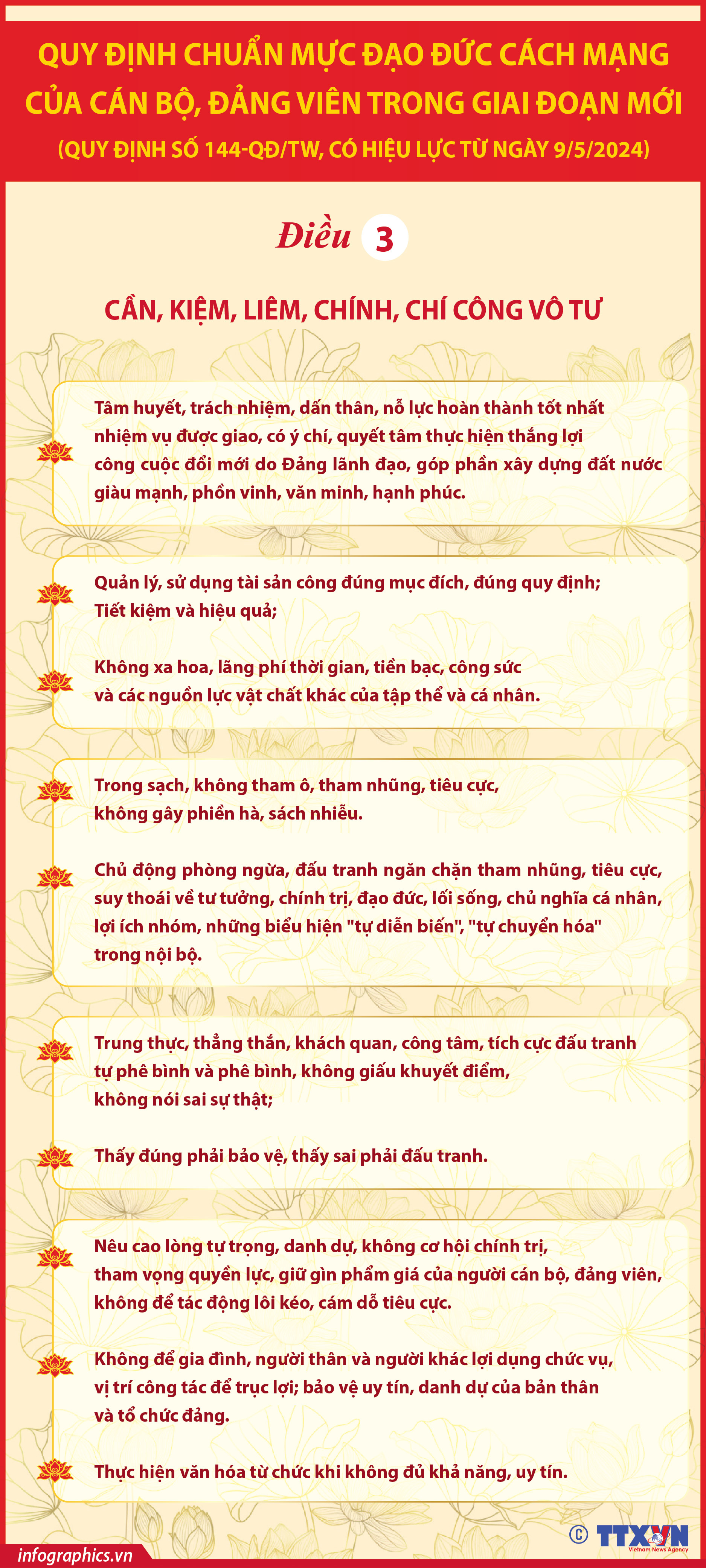 Quy định chuẩn mực đạo đức cách mạng của cán bộ, đảng viên trong giai...