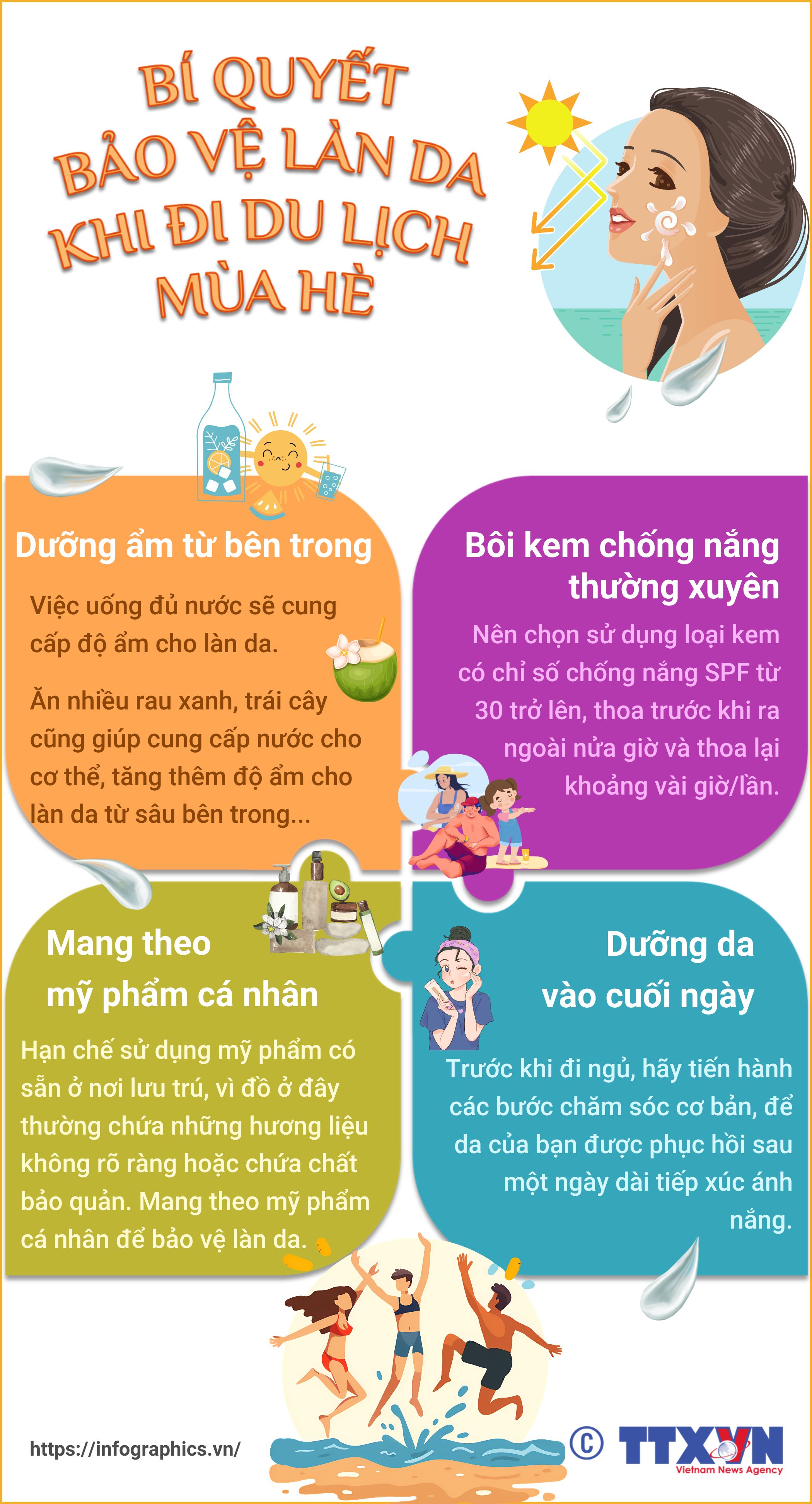 Bí quyết bảo vệ làn da khi đi du lịch mùa hè