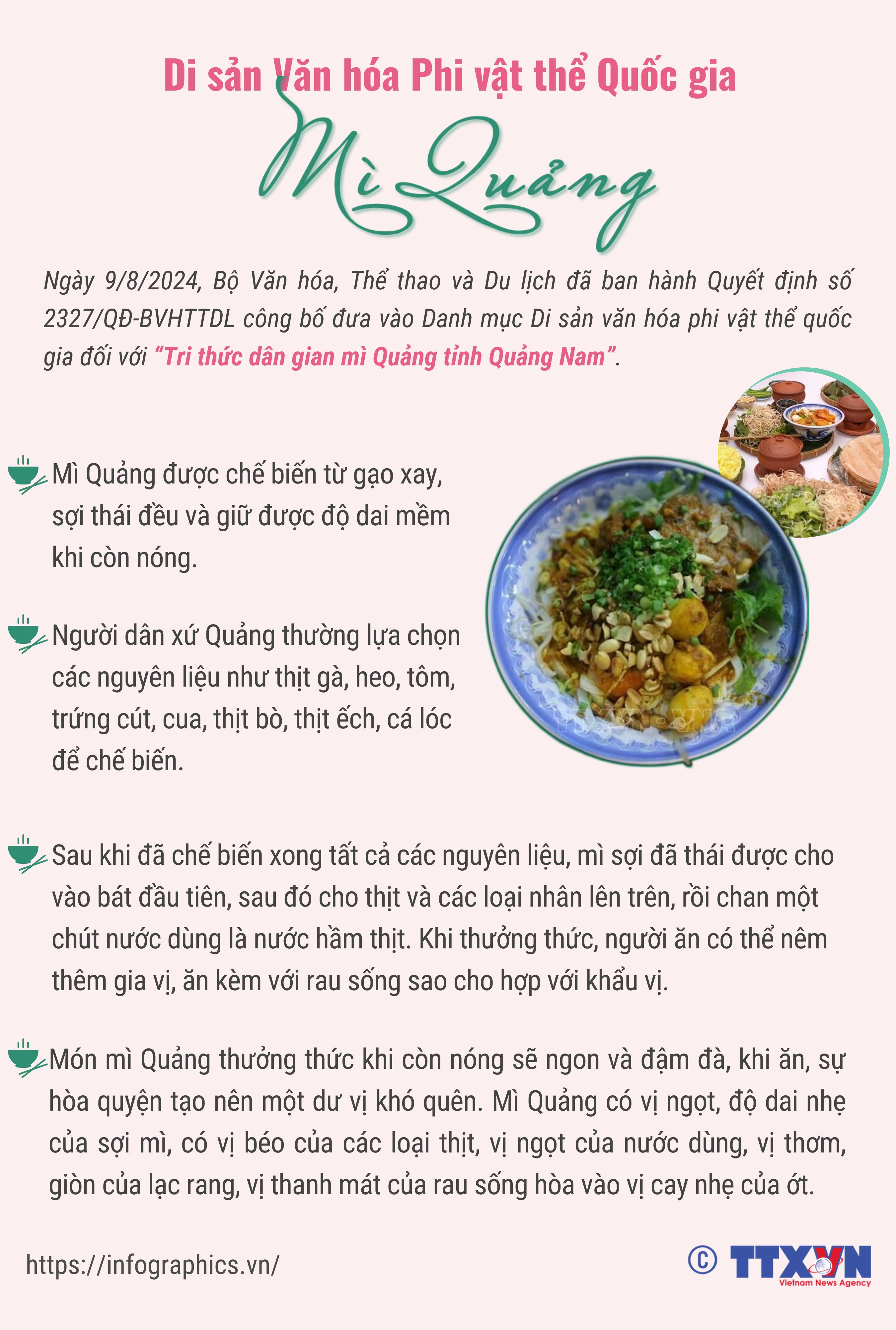 Mì Quảng - Di sản Văn hóa phi vật thể Quốc gia
