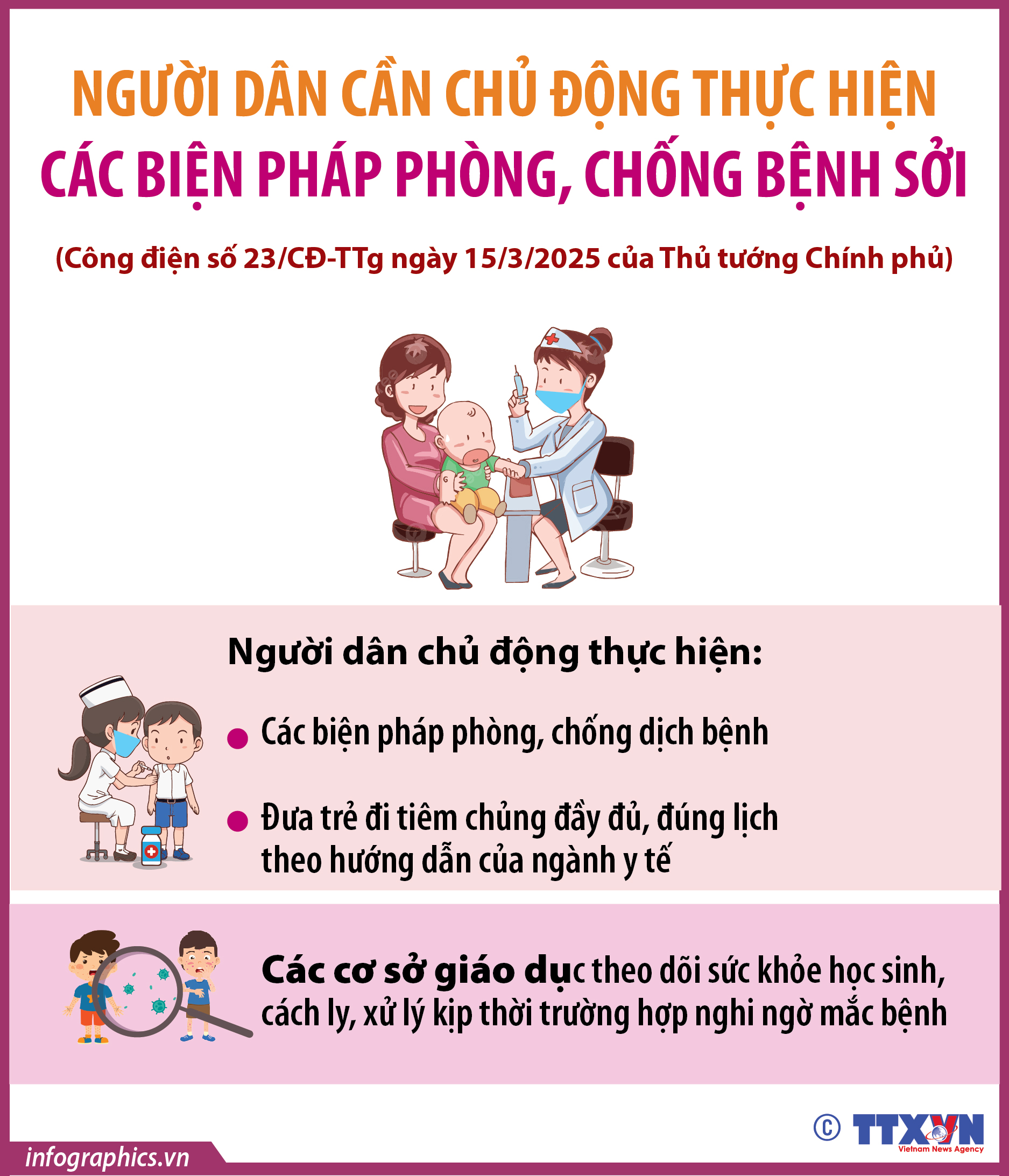 Người dân cần chủ động thực hiện các biện pháp phòng, chống bệnh Sởi