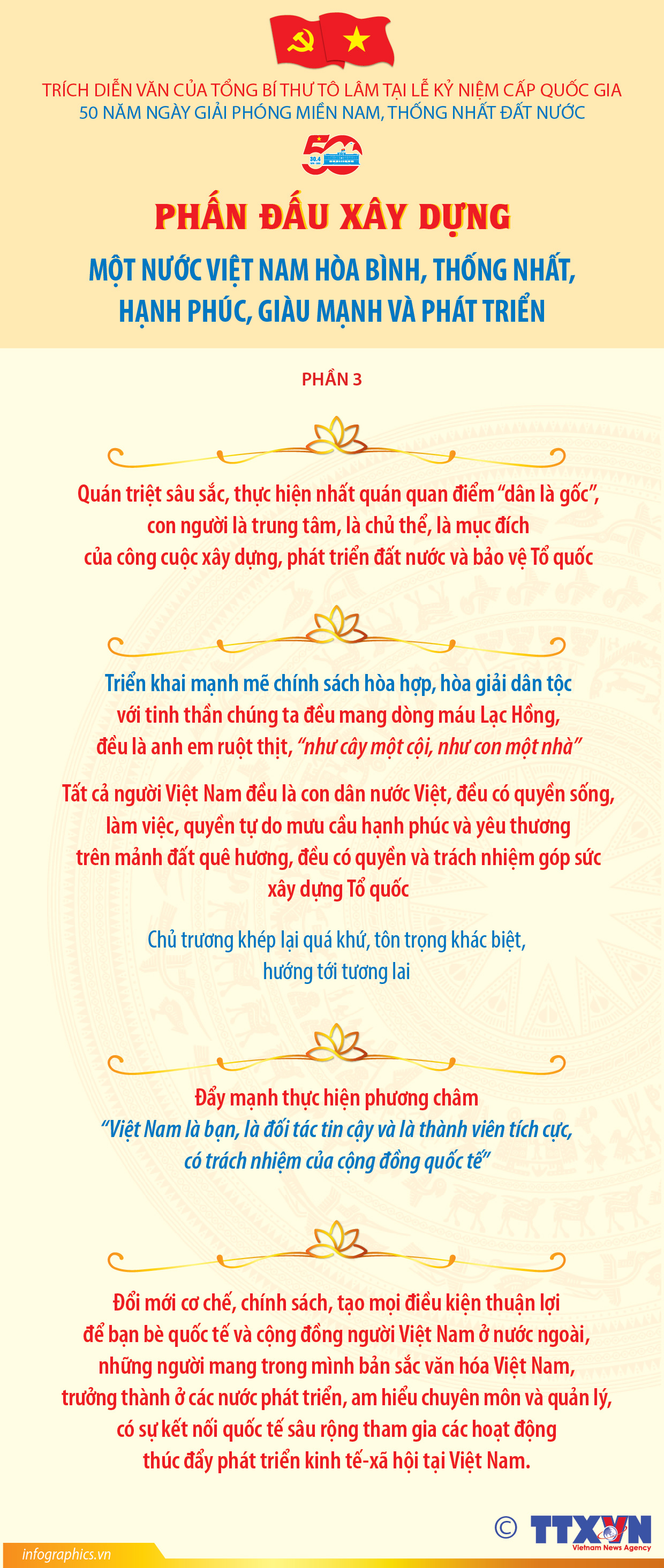 Phấn đấu xây dựng một nước Việt Nam hòa bình, thống nhất, hạnh phúc, giàu...