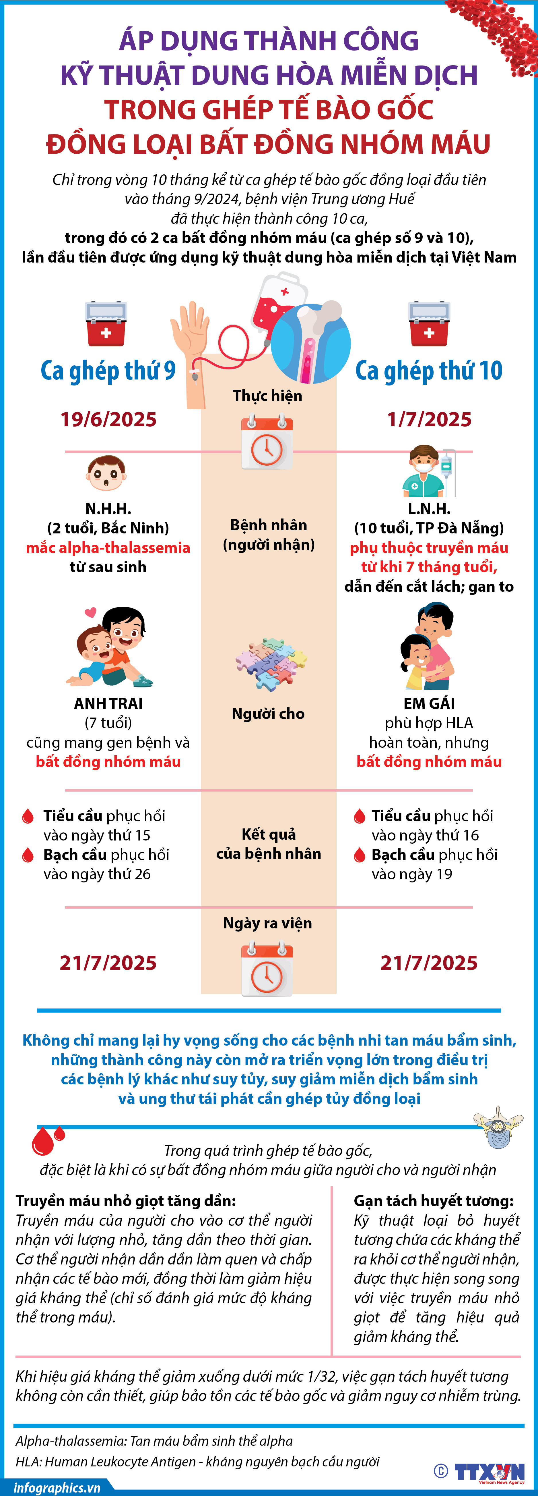 Áp dụng thành công kỹ thuật dung hòa miễn dịch trong ghép tế bào gốc...